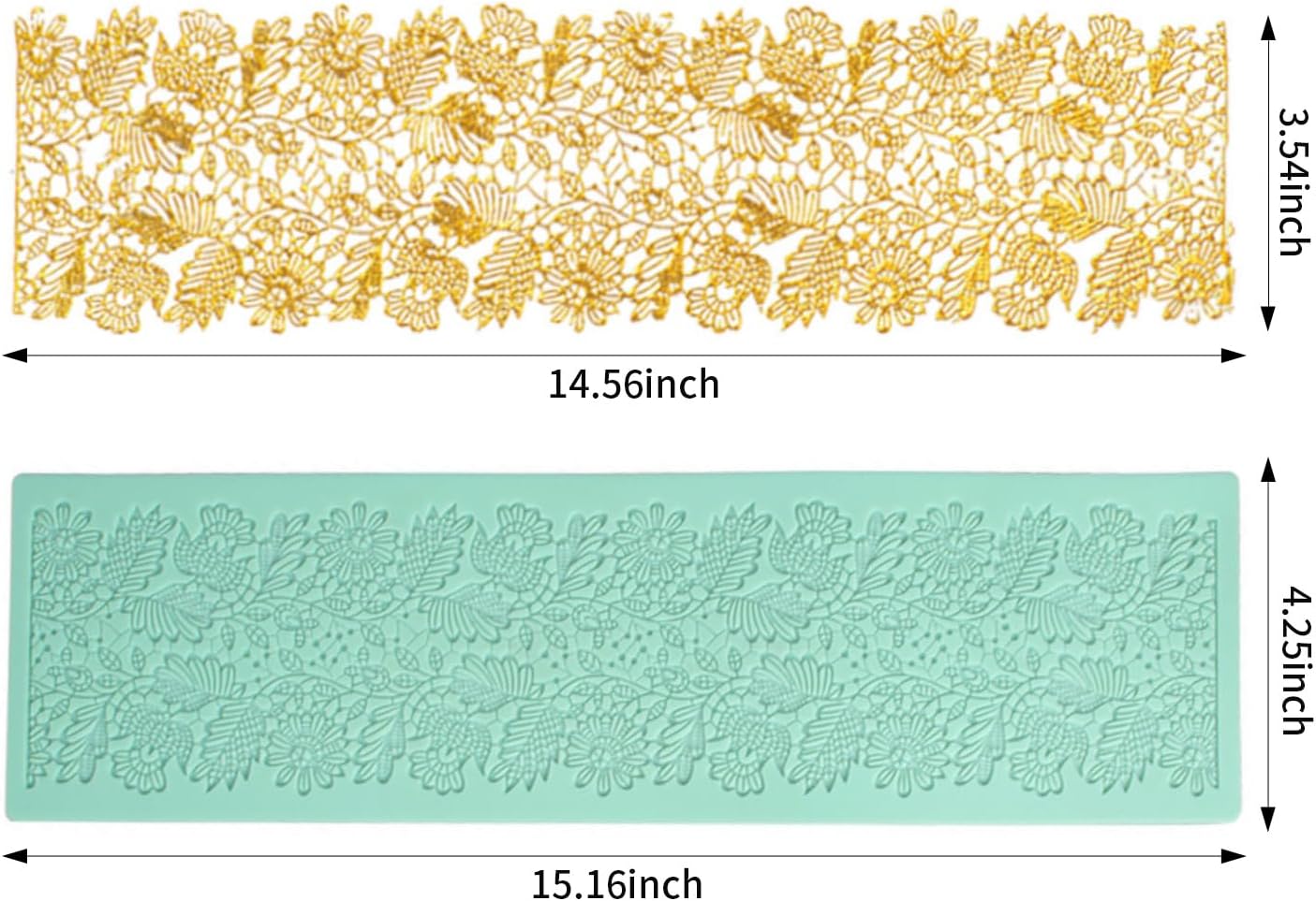 GROWTAIL Lace Molds Silicone,Cake Fondant Embossing Mat,Lace Molds for Cake Decorating Edible Lace