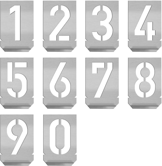 HAUTMEC Vintage Stainless Steel Numbers Stencils, 0 to 9 Stainless Steel Stencils & Holder, 1-1/2"(40mm) Numbers, Shop Stencil, Advertising Stencilling, Craft-Printing, Reusable HT0240