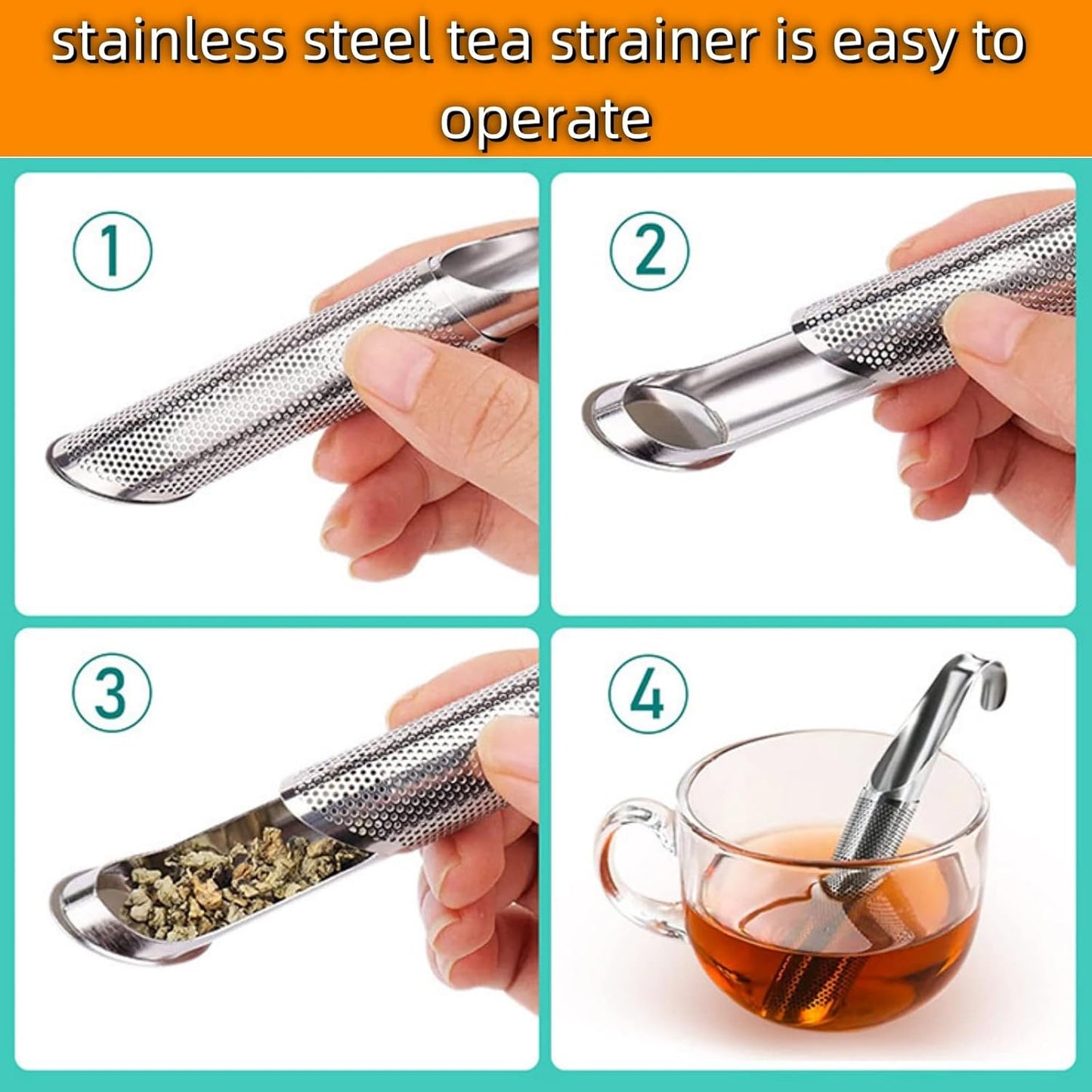 Tea Infusers For Loose Leaf Tea - Stainless Steel Office, Home & Travel - Set of 3 - Includes Strainers, Cleaning Brush