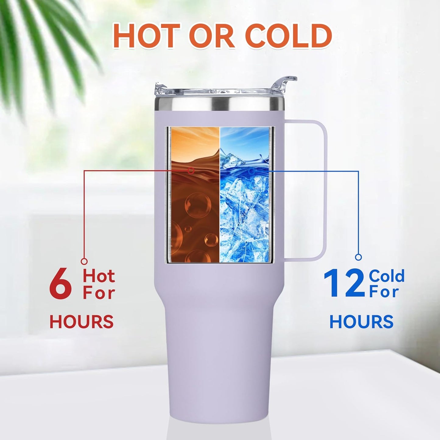 HASLE OUTFITTERS 40 oz Stainless Steel Tumbler with Handle, Vacuum Insulated Tumblers Bulk, Reusable Double Wall Travel Coffee Mug, Durable Powder Coated Water Bottle(Purple, 4)