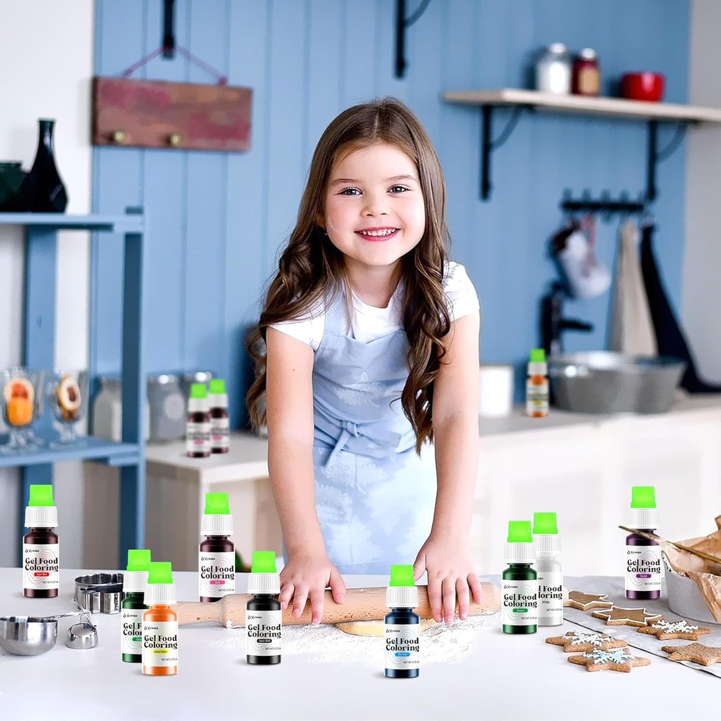 Gel Food Coloring 24 Colors x 0.35 oz Concentrated Gel Based Food Dye Vibrant Icing Colors Neon Food Coloring for Baking Cake Decorating Cookies Fondant, 10g / Bottle