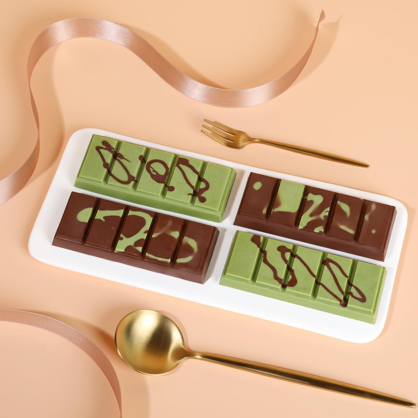 Chocolate Molds - Non-Stick Chocolate Bar Mold, Food Grade Silicone Deep Chocolate Bar Mold for Dubai Chocolate Bar Pistachio, Chocolate Snacks - Set of 2