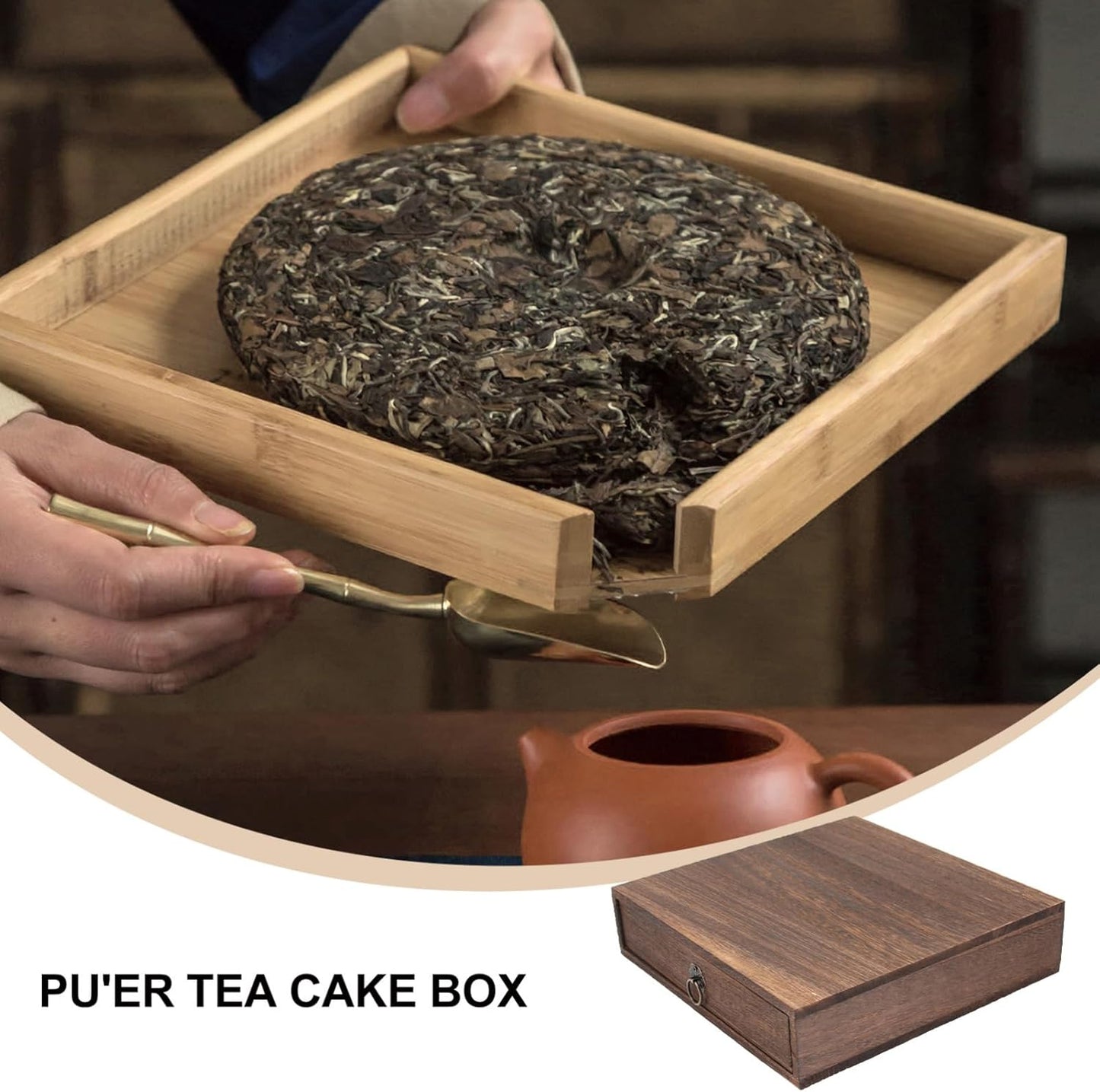 Zerodeko Wooden Tea Box Drawer, Vintage Tea Storage Box Holder, Coffee Sugar Bag Container for Home Office Packet Accessories