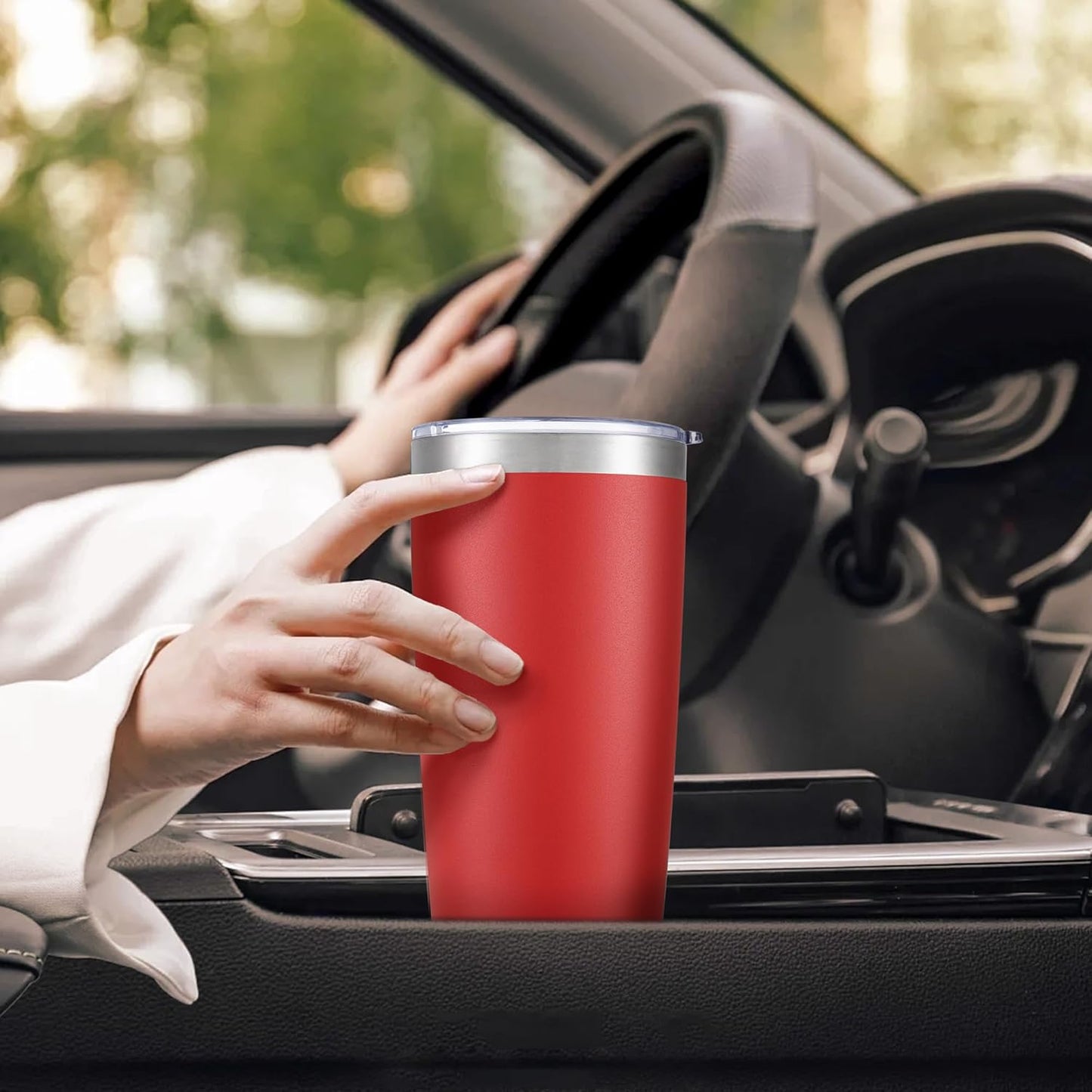 20 oz Tumbler with Lid Stainless Steel Insulated Tumblers Bulk Double Wall Vacuum Cups Powder Coated Travel Mug Keep Drink Cold and Hot, Wine Red, 8 Pack