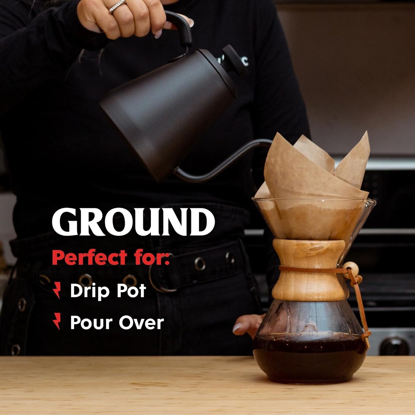 Death Wish Coffee, Medium Roast Ground Coffee, 6 pack