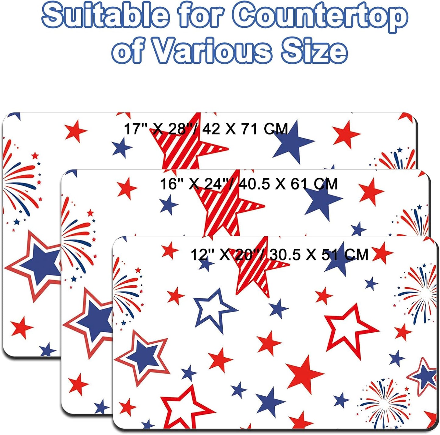 Dish Drying Mat for Kitchen, 12" X 20" Absorbent Coffee Maker Mat, Non-slip Bar Mats for Countertops, Kitchen Drying Pad for Dishes, Utensils, Espresso Machine, W Stars Freworks