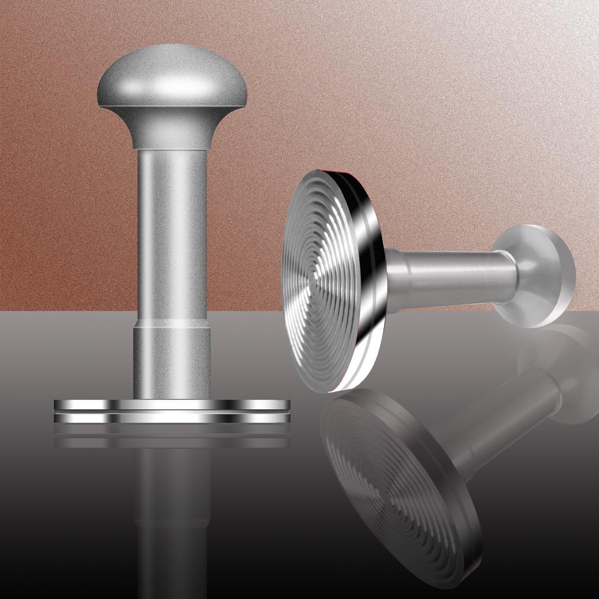 53.3mm Espresso Tamper - Premium Barista Coffee Tamper with Aluminum Handle and Stainless Steel Base, Compatible with Breville Barista Express 54mm Portafilter Basket (Silver)