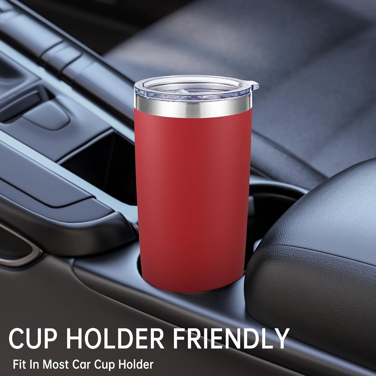 20 oz Tumblers Bulk Stainless Steel Tumbler with Lid Double Wall Vacuum Insulated Coffee Mug 20oz Powder Coated Cup for Hot and Cold Drinks, Red, 12 pack