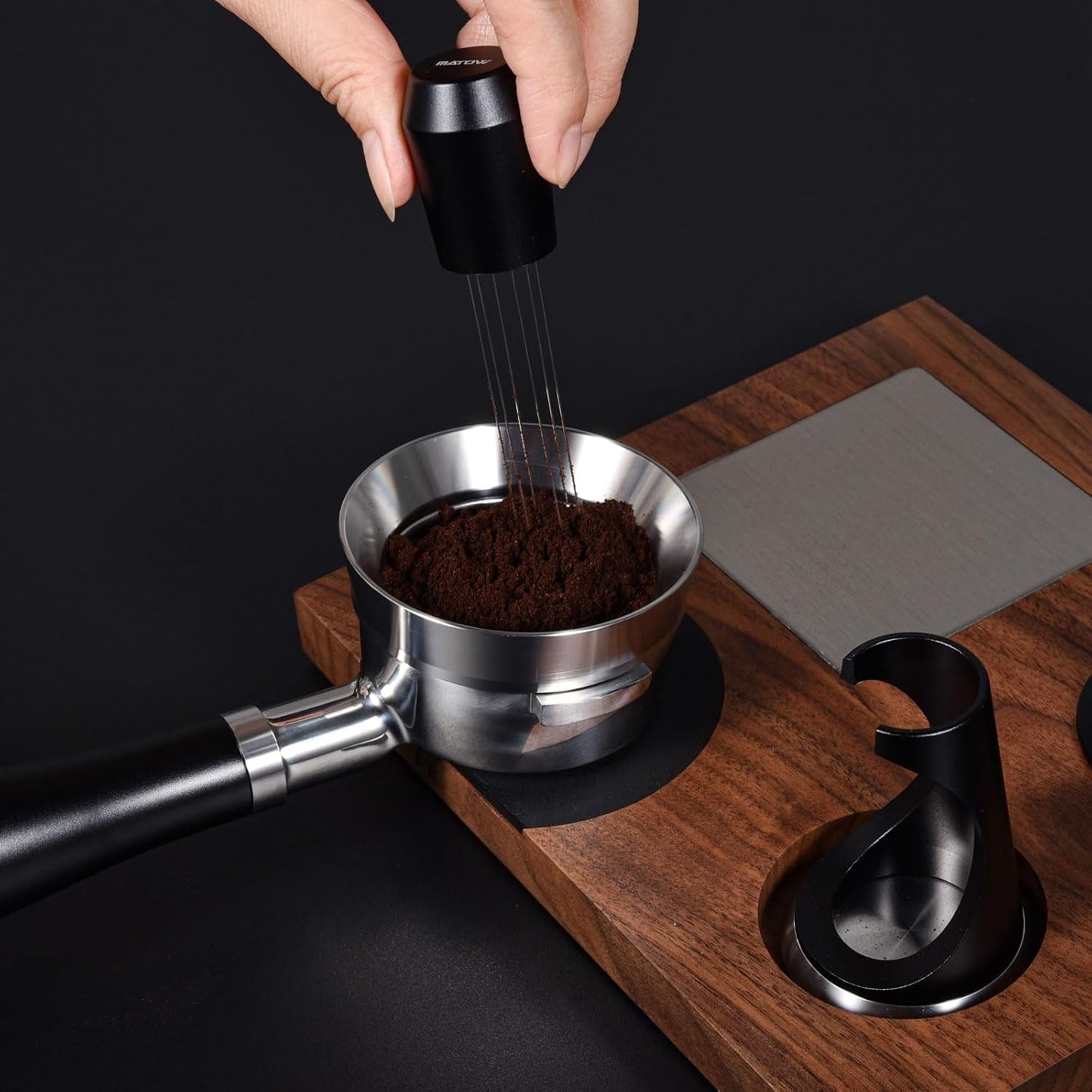 58mm Magnetic Dosing Funnel V2, MATOW Stainless Steel Espresso Dosing Ring with 8 Magnets Compatible with All 58mm Portafilter