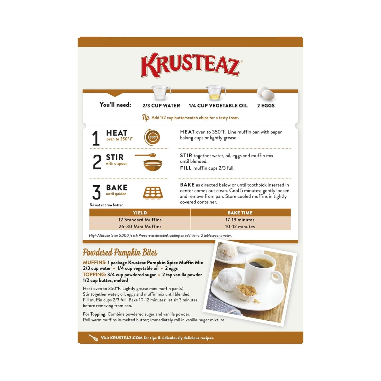 Krusteaz Pumpkin Spice Muffin Mix, 15 oz Box