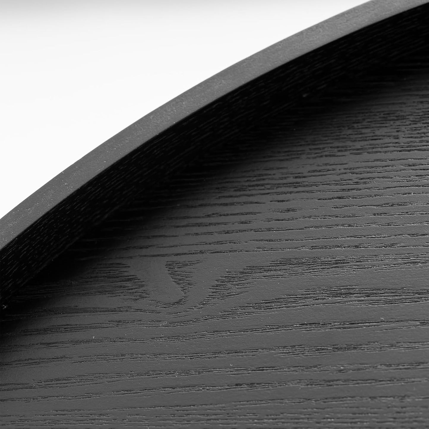 28 inch Round Solid Wood Serving Tray Extra Large Tea Coffee Snack Food Meals Serving Plate Non-Slip Kitchen Party Bar Server Ottoman Tray Breakfast Tray with Raised Edges Black