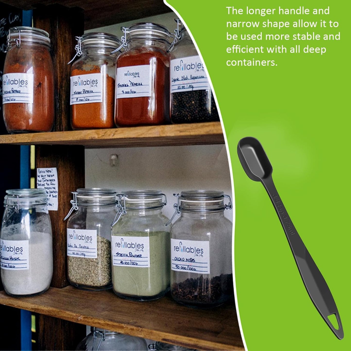 2 Pcs 1/4 Teaspoon(1.25 mL | 1/4 Tsp | 1/16 Tbsp | 1.25 cc | 1/32 oz) Stainless Steel Single Measuring Spoon, Long Handle Metal Measuring Spoon, Kitchen Gadgets for Cooking & Baking(Black)