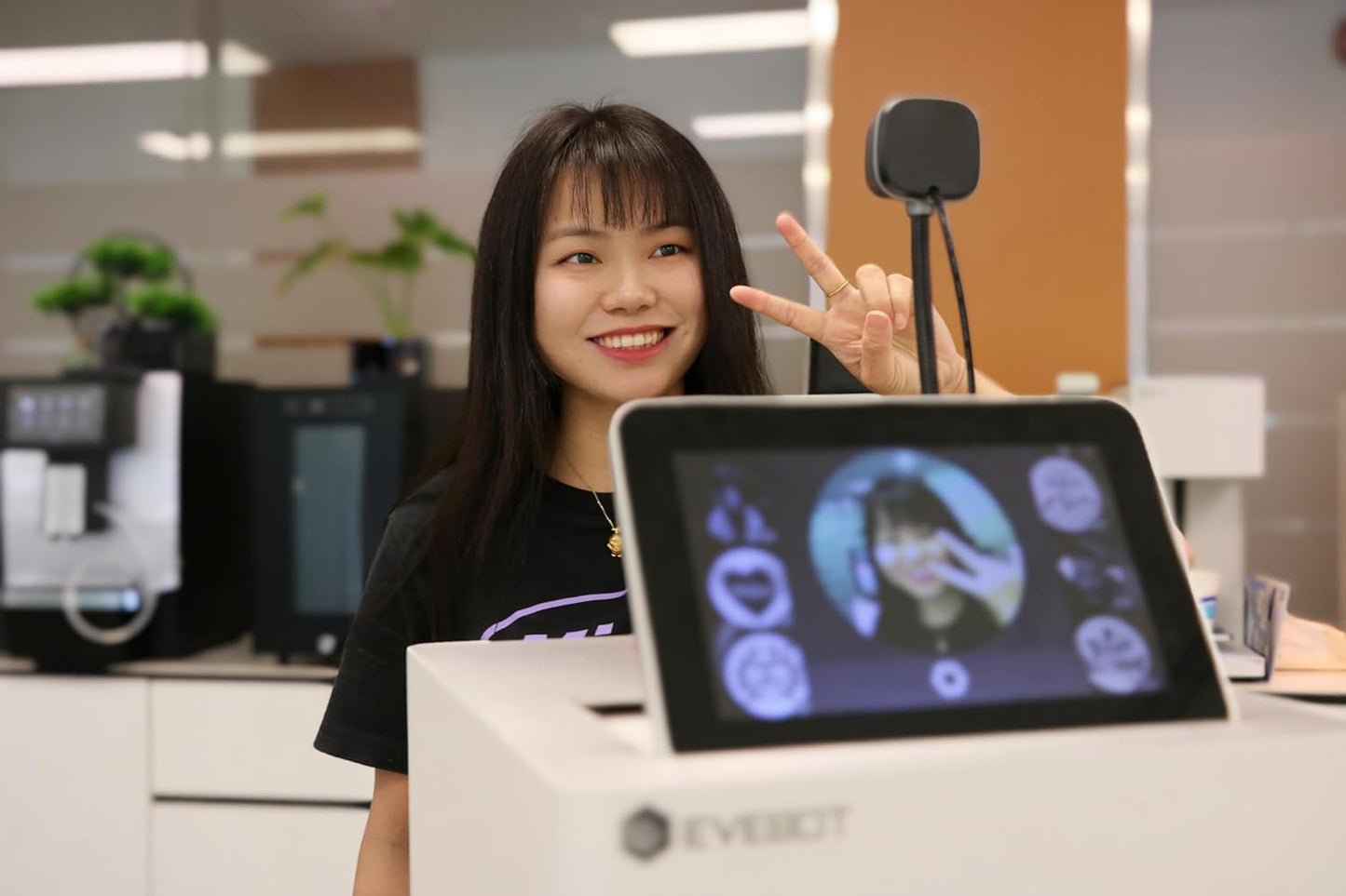 Coffee Latte Art Machine EB-Pro Customized Photo Selfie Printing with Camera Cake Desserts DIY Personalized Decoration for Cafes Bars Museums, Brown FancyBox - White