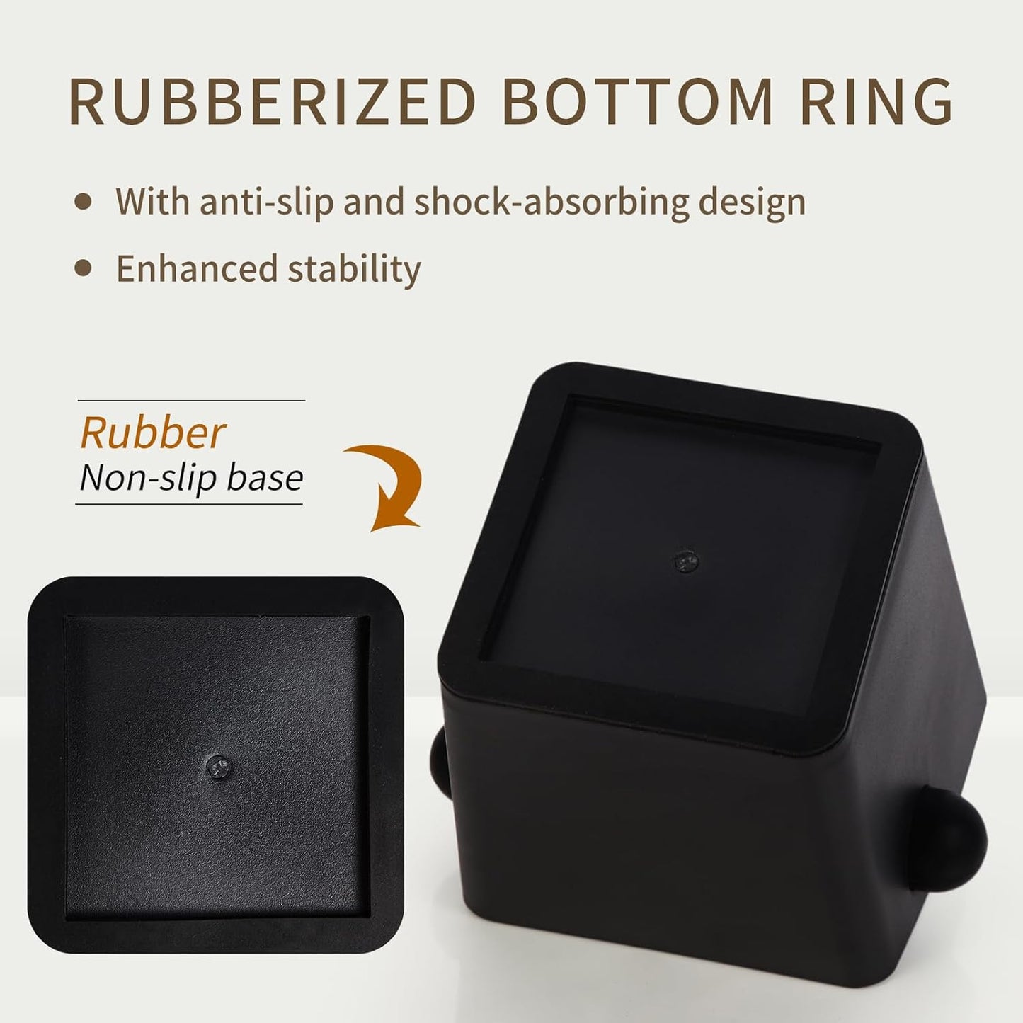 Espresso Knock Box Square High Side Wall Splash Prevention Design Knock Box Shock Absorbing Non Slip Knock Box Espresso With Removable Knock Bar Espresso Accessories for Home/Office