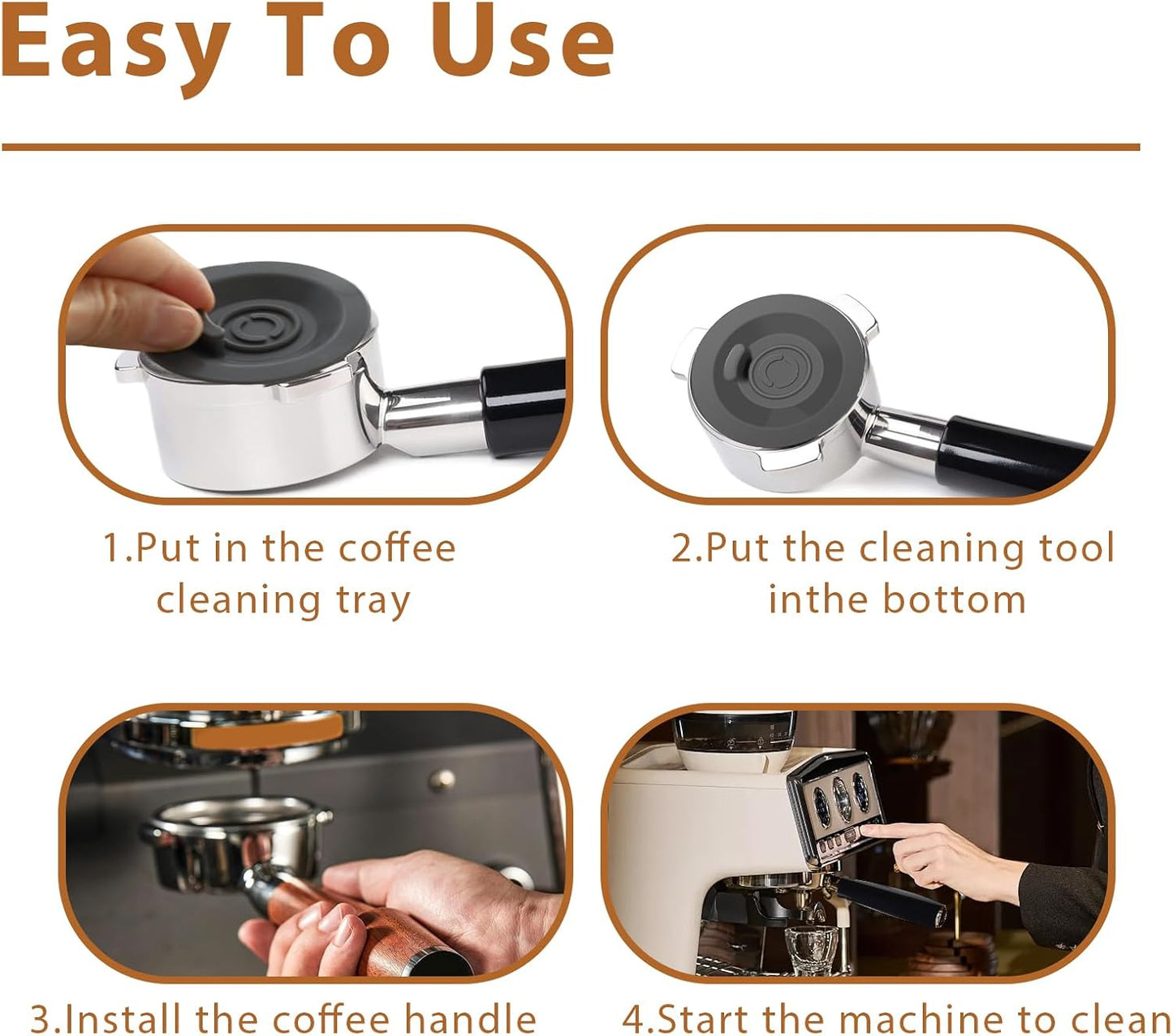 54mm Espresso Backflush Cleaning Disc for Breville Espresso Machines 2 Pack Silicone Blind Filter Disk – Durable Espresso Machine Cleaner Accessories