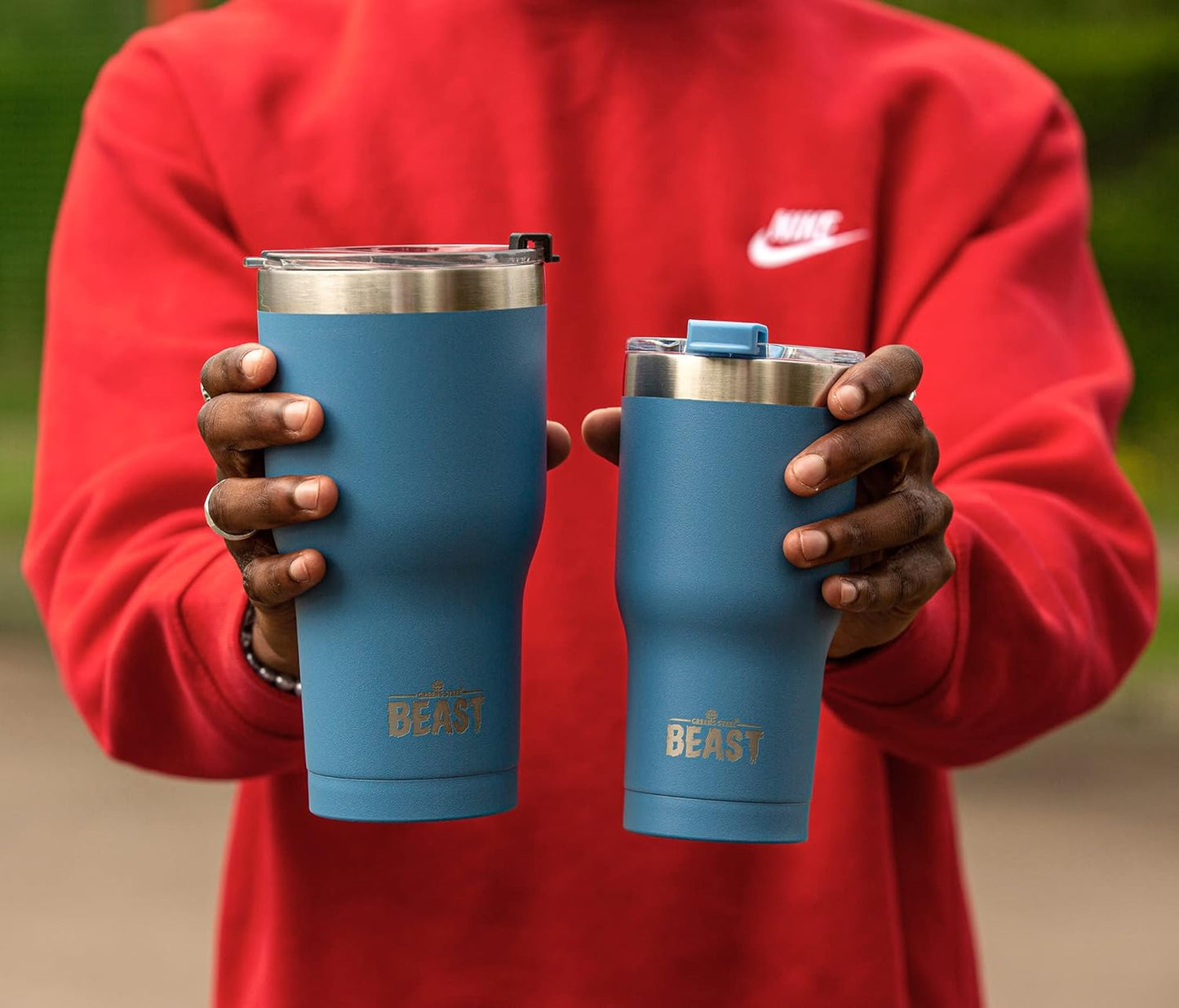 Beast 40 oz Tumbler Stainless Steel Vacuum Insulated Coffee Ice Cup Double Wall Travel Flask (Stormy Sky Blue)