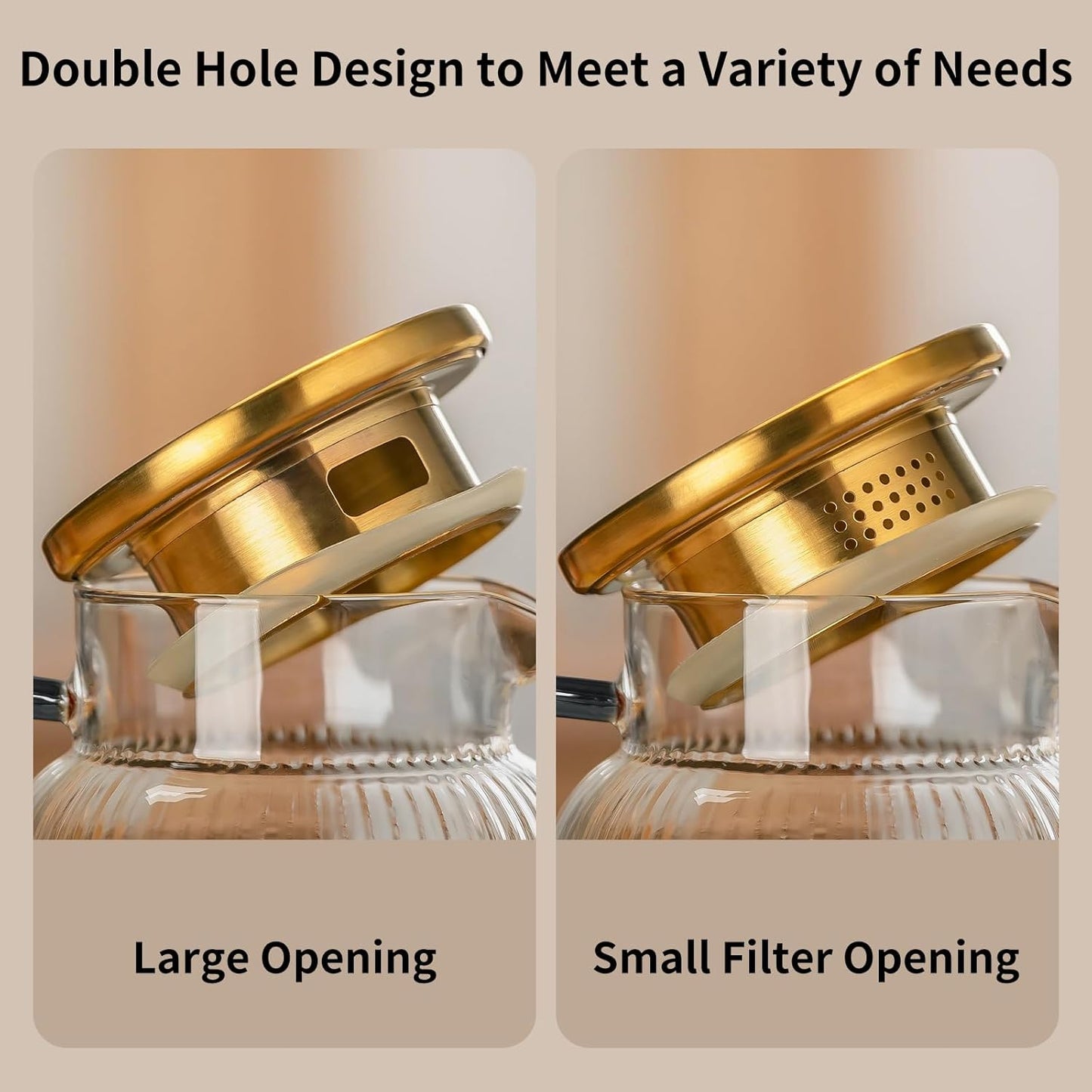 2 PACK Glass Pitcher with Lid,68 oz/ 2 Liter Vertical Stripes Water Pitcher With Black Handle,Glass Water Carafe for Cold Brew,Coffee, Lemonade, Iced Sun Tea,Beverage, Milk Heat Resistant