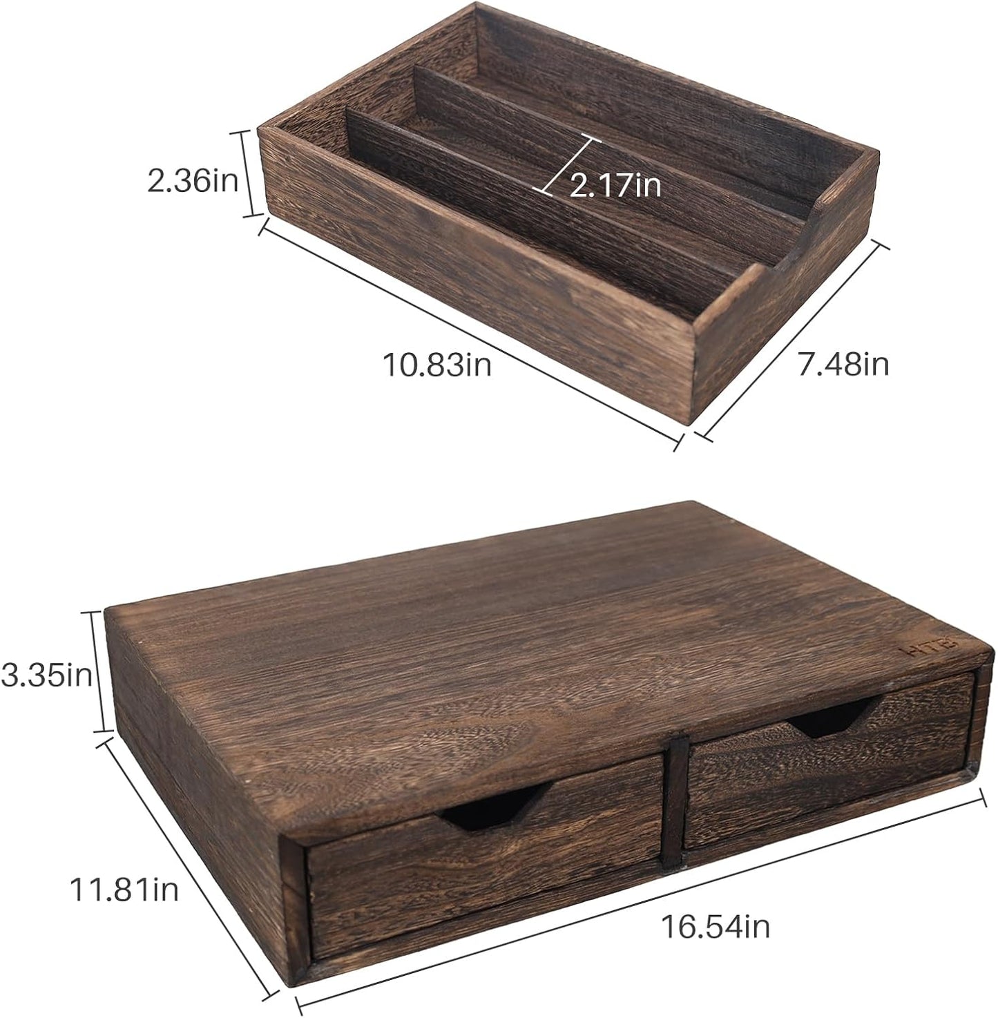 HTB K Cup Holder Compatible with K Cups,Coffee Pod Holder Holds Up 30 Cups,K Cup Organizer Storage Drawer (Wood-b)