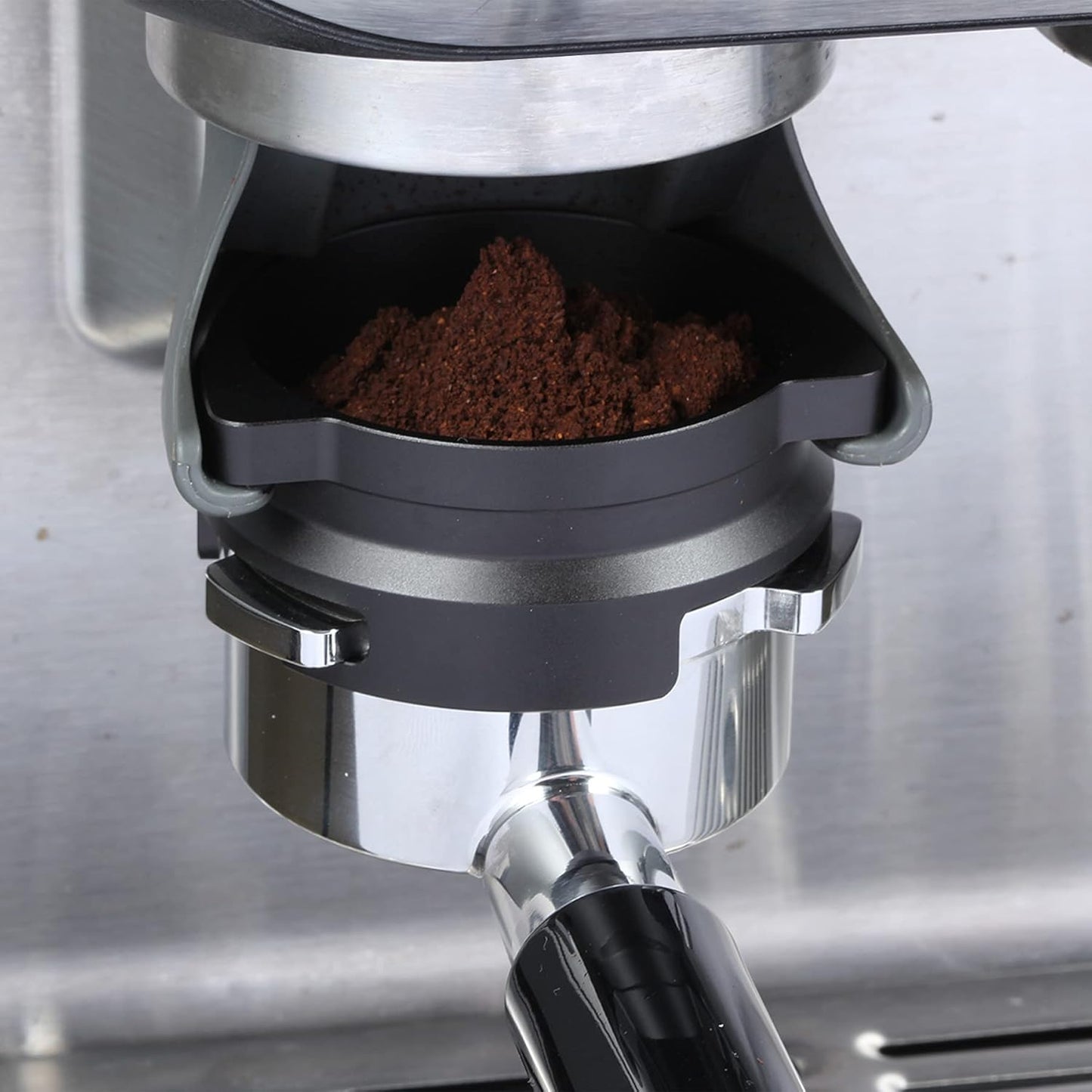 FIRJOY 54mm Espresso Dosing Funnel for Breville Barista Portafilters (Aluminum Alloy-Black)