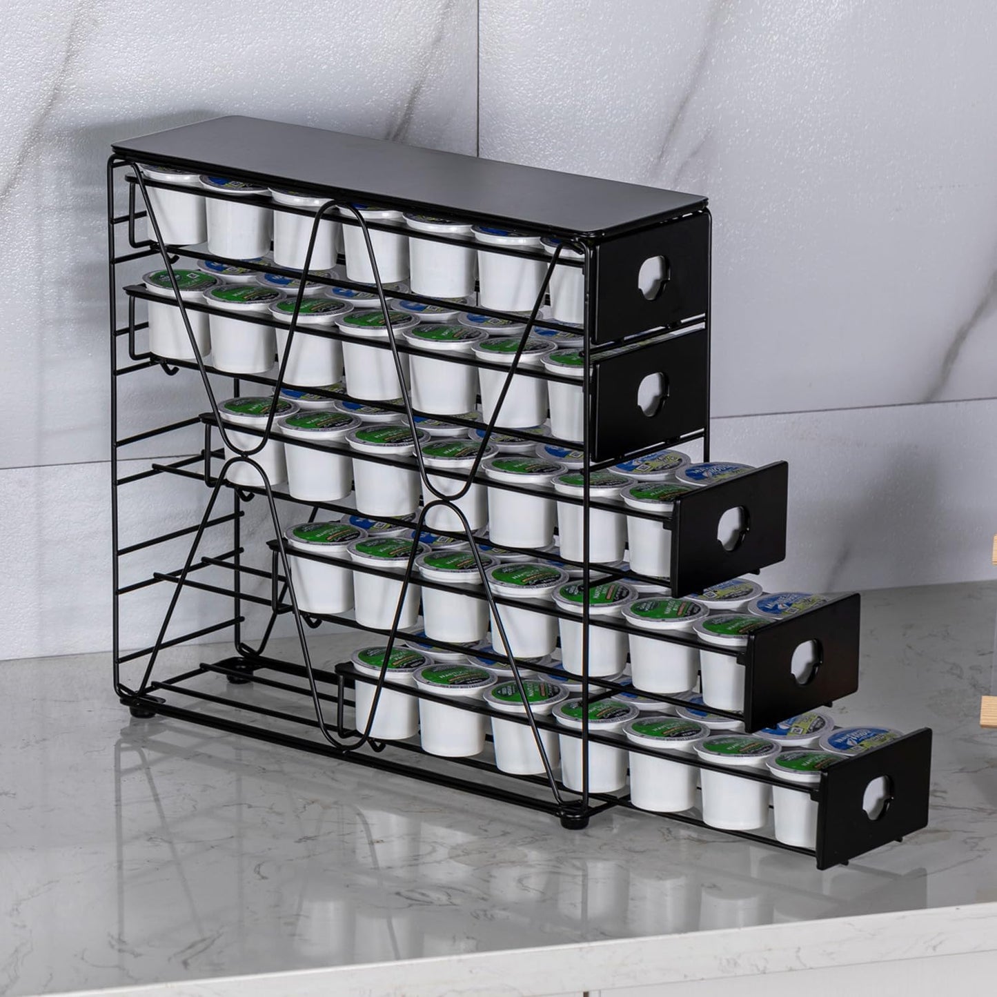 FlagShip K Cup Organizer for Keurig Pod Drawer Large Mullti Tier Coffee Pod Holder(70 Pods Capacity)
