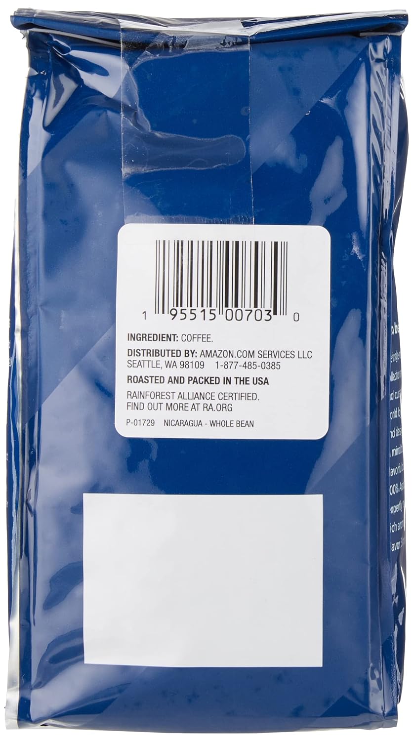 Amazon Fresh, Nicaragua Whole Bean Coffee, Medium Roast, 12 Ounce (Pack of 3)