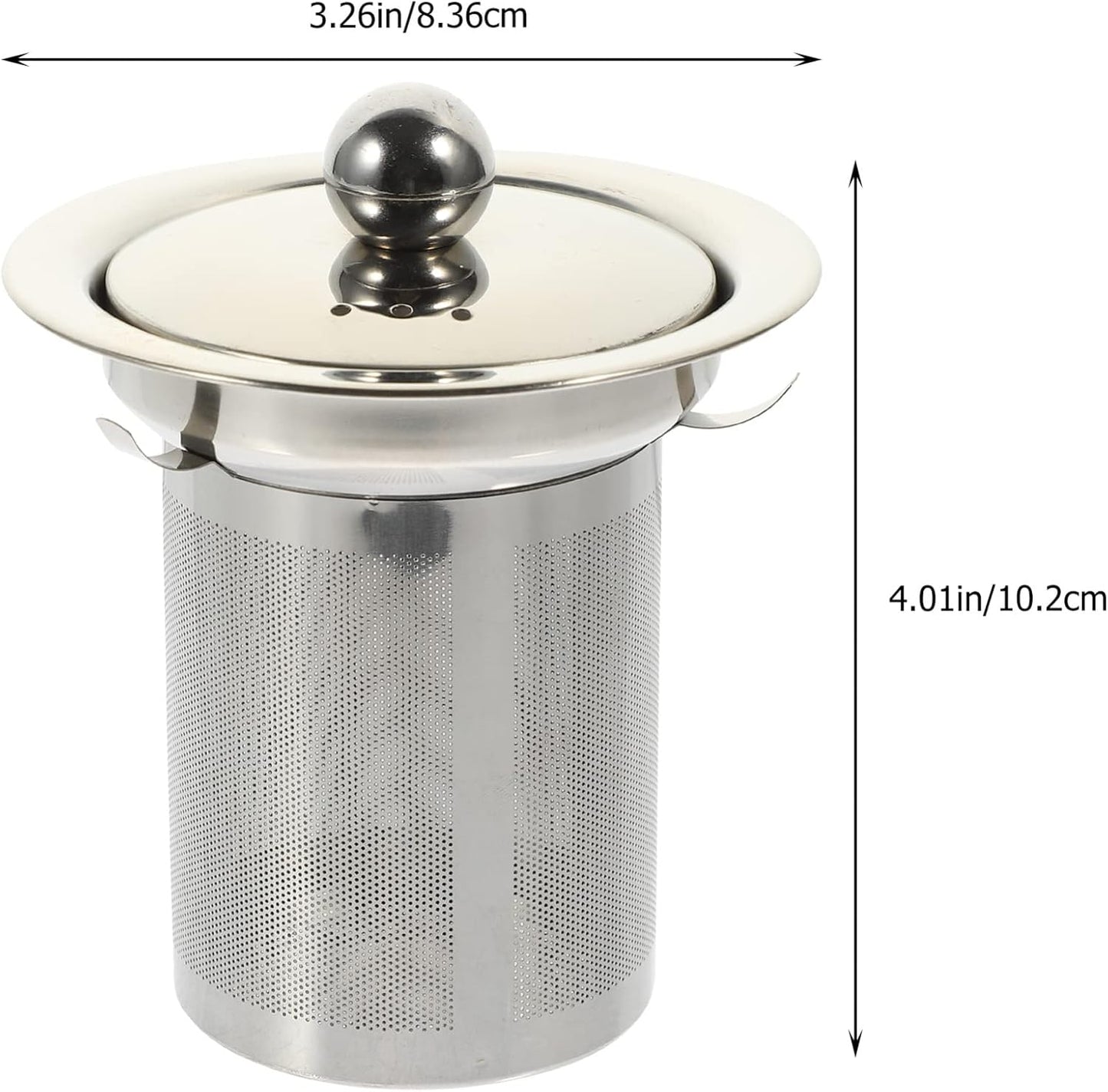 Stainless Steel Tea Strainer Insert with Lid, Large Capacity Loose Leaf Tea Infuser for Teapots, Cups, Mugs, and Pitchers, Easy to Clean Replacement Mesh Filter