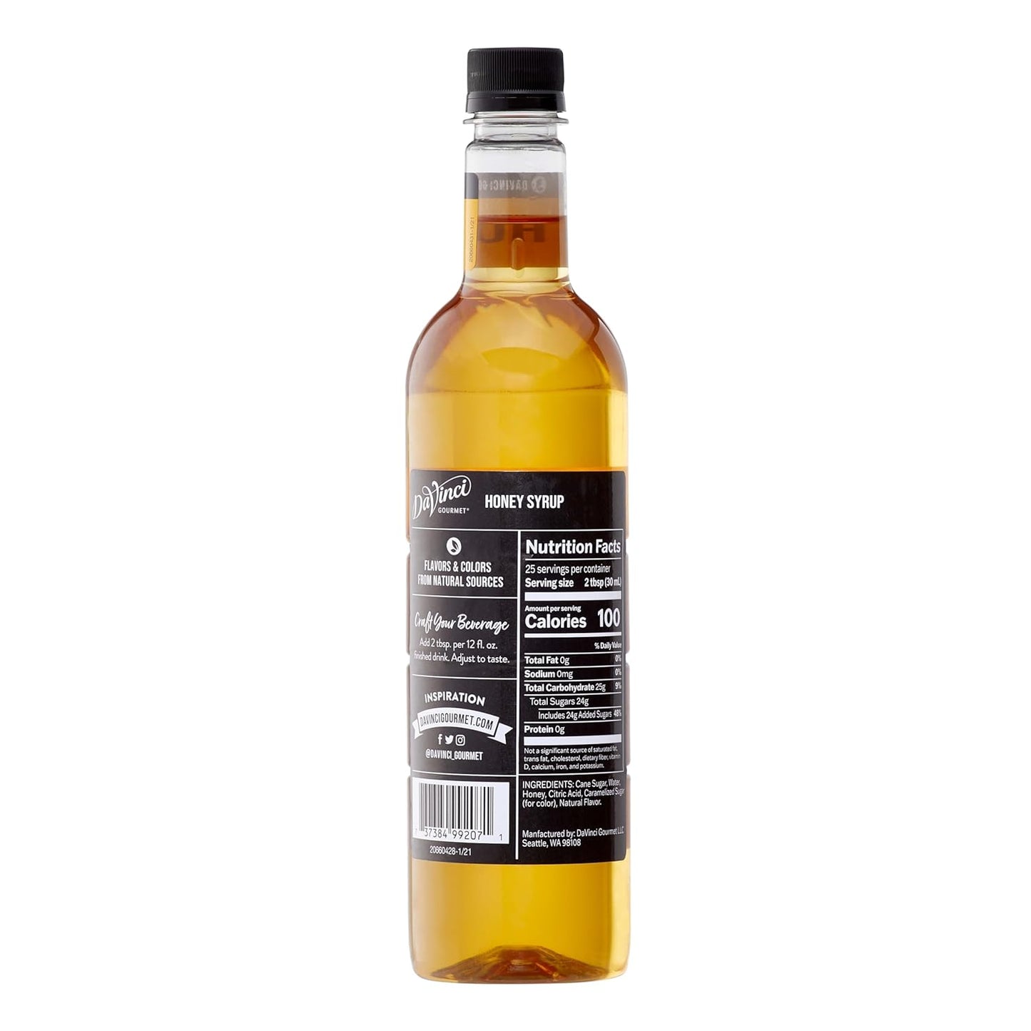 DaVinci Gourmet Honey Syrup, 25.4 Fluid Ounces (Pack of 1)