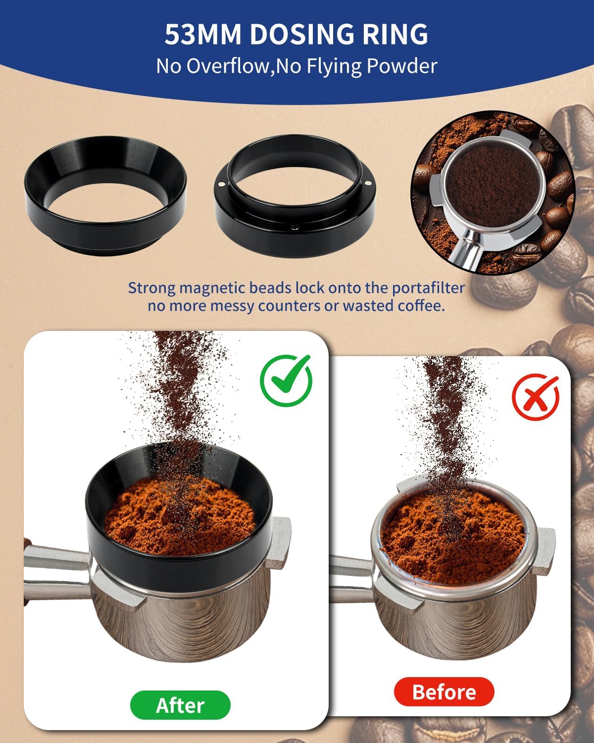 7 Pack 54mm Espresso Accessories – Tamper Station, Coffee Distributor, WDT Tool, Tamping Mat, Dosing Funnel, Brush & Puck Screen – Barista Tools Kit for Espresso Machines at Home or Cafe