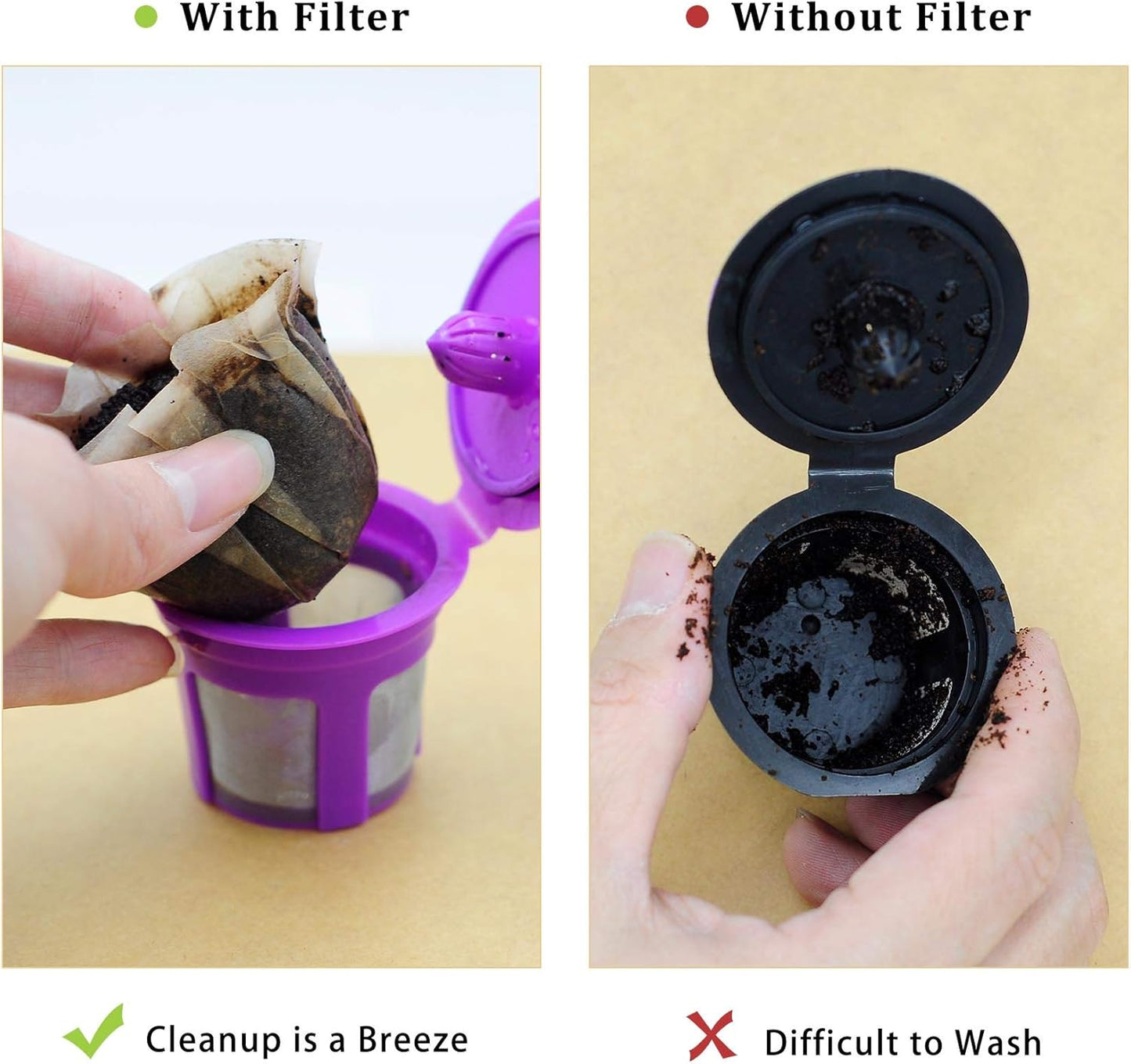 Disposable Coffee Filter Paper for Keurig Brewers Single Serve 1.0 and 2.0, 200 Count Replacement Coffee Filter Paper Liner Compatible with All Reusable K Cup Coffee Pod, Refillable Capsule, White