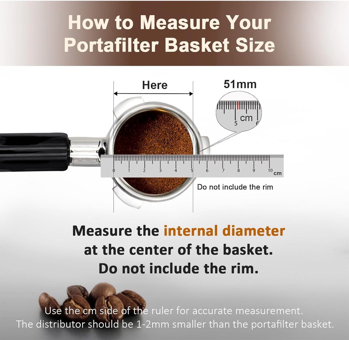 51mm Adjustable Coffee Distributor & Tamper, Dual Head Coffee Leveler, Compatible with 51mm Delonghi Portafilter, 2-in-1 Espresso Hand Tamper with Adjustable Depth