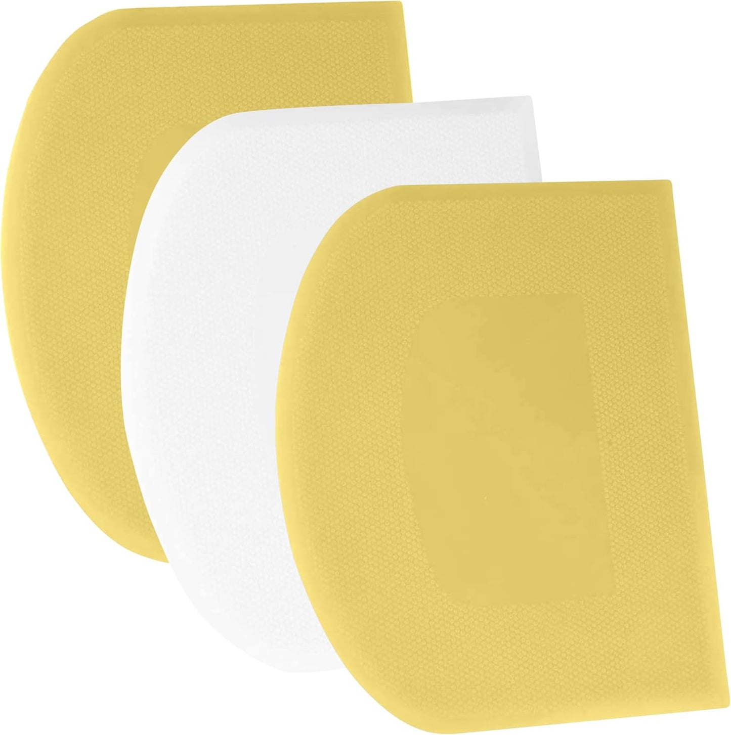SURDOCA Dough Scraper Bench Scraper - 3P 4.7x3.7" Plastic Flexible Bowl Scraper, Sharp Edge & Angles Cake Scraper. Non-Slip Bakeware Decorating Tools Sculpting & Modeling Tools - Yellow+White+Yellow