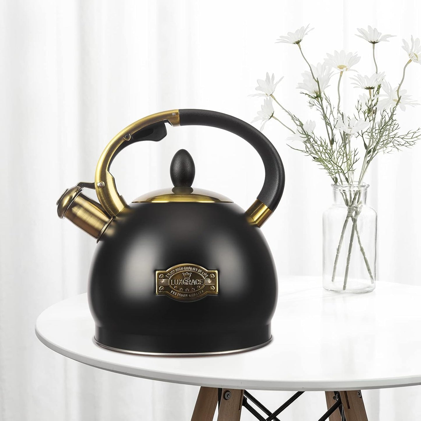 3Quart Whistling Tea Kettle Classic Teapot Stainless Steel Teakettle with Cool Grip for Stovetop