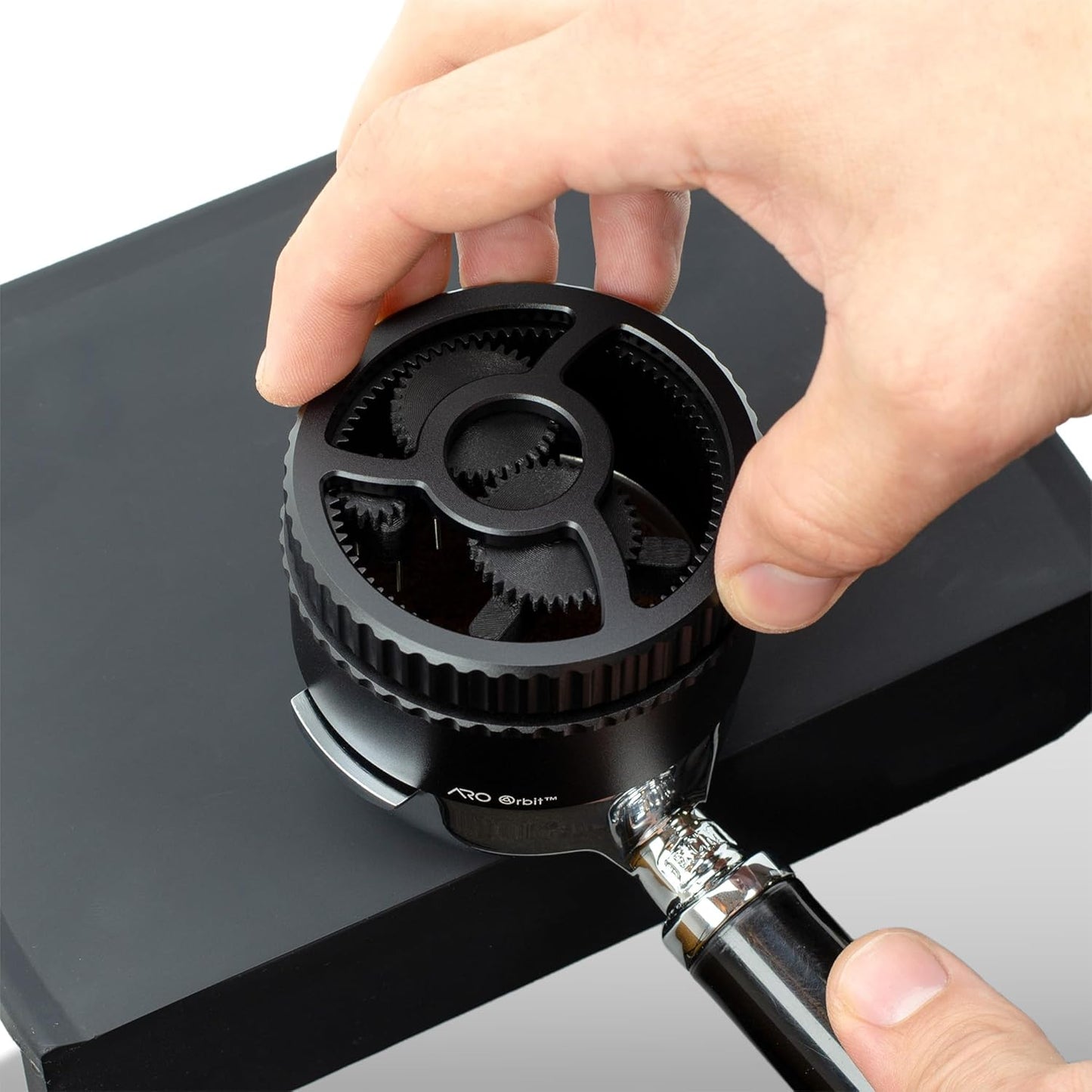 ARO Orbit PRO™ | Aluminum Spirographic WDT Tool | Mechanical Geared Spinning Distribution Tool for Home Baristas and Professional Cafés | Compatible with 58mm Portafilters