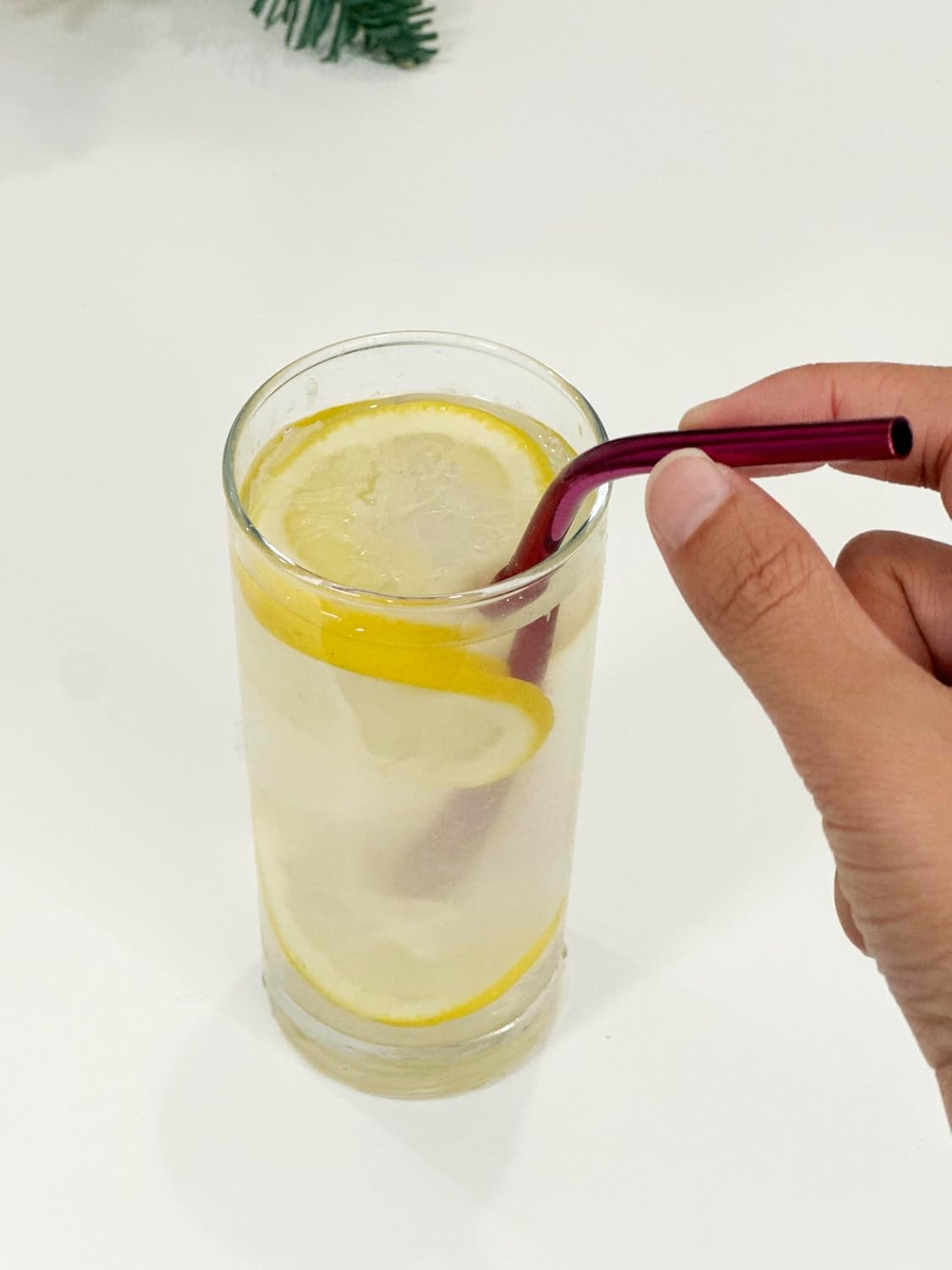 10 Pcs Stainless Steel Straws, Reusable Drinking Straws, 5 Straight + 5 Bent Metal Straws Set With 2 Pcs Cleaning Brushes (Rose Red, 8.5 Inch)