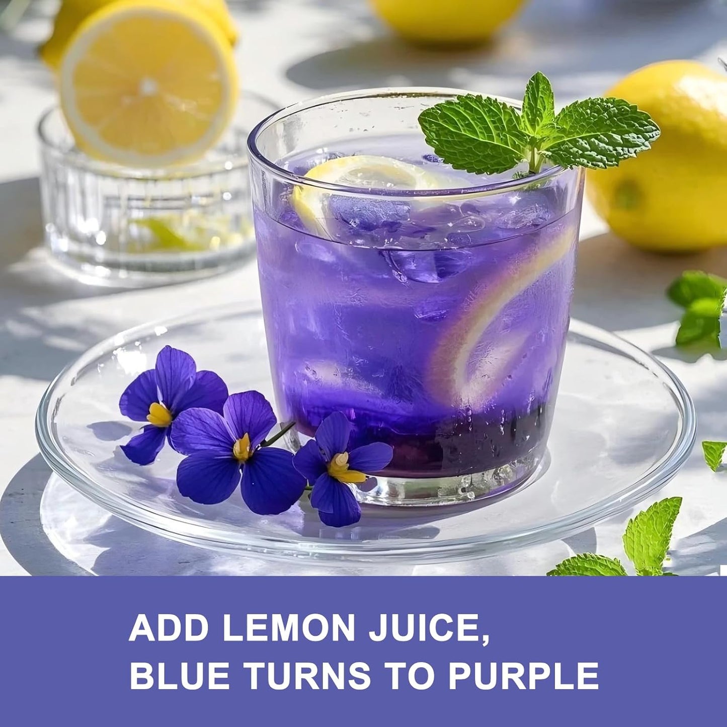 JTEDZI Butterfly Pea Flower Powder 3.5 Oz (100g) - Natural Blue & Purple Food Coloring - Blue Matcha Powder for Drinks, Baking, Smoothies, Beverages - No Sugar & Additives