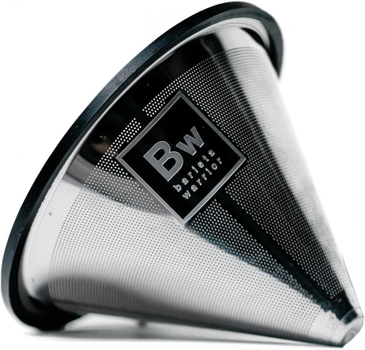 Barista Warrior Compatible for Chemex & Hario V60 Pour Over Coffee Filters - Reusable Stainless Steel - Best Coffee Maker and Bar Accessories (Silver)