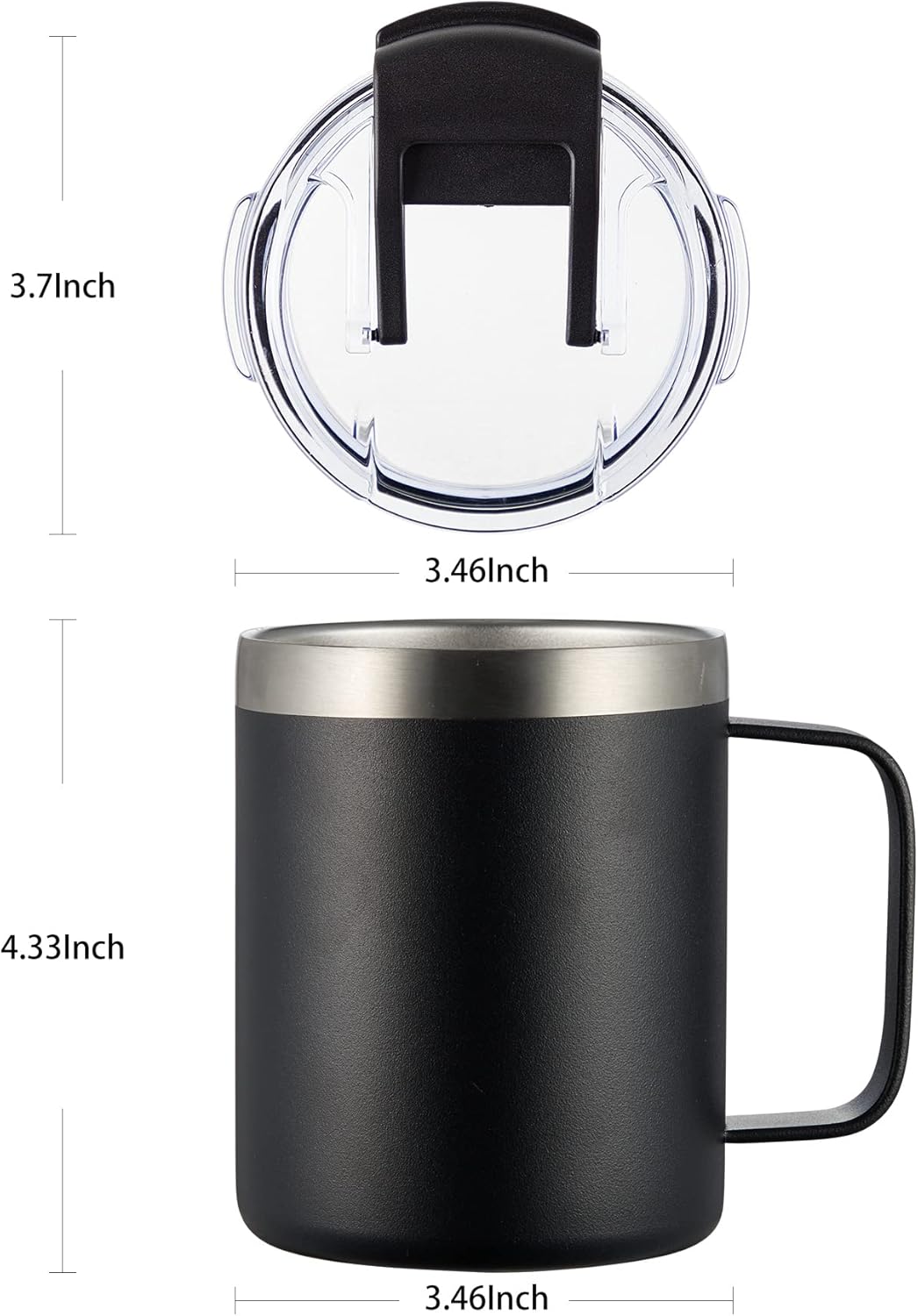 ALOUFEA 12oz Insulated Coffee Mug Cup with Handle, Stainless Steel Travel Coffee Mug with Flip Lid, Double Wall Vacuum Coffee Tumbler,Lavender