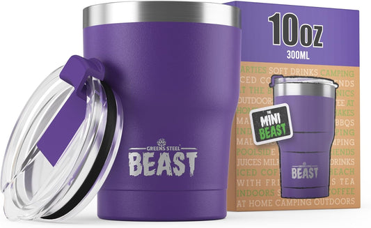 Beast 10 oz Tumbler Stainless Steel Vacuum Insulated Coffee Ice Cup Double Wall Travel Flask (Purple)