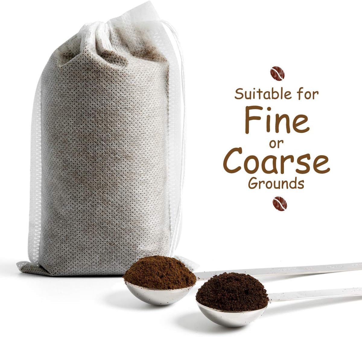Disposable Cold Brew Coffee Filters - 50 Count Single Use Filter Sock Packs Fine Mesh Brewing Bags for Concentrate, Iced Coffee Maker, French/Cold Press Kit, Tea in Mason Jar, 8 x 12 Inches