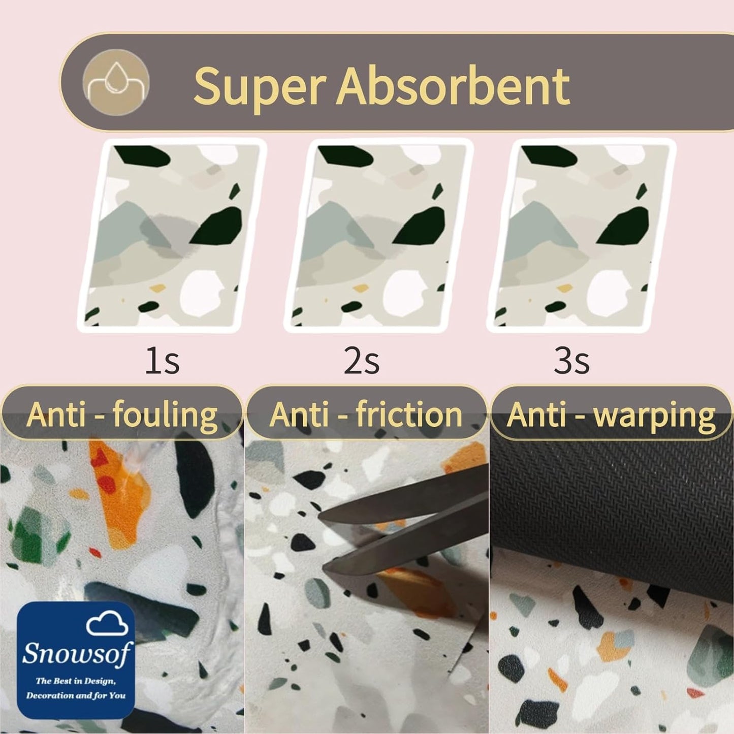 Dish Drying Mat - Absorbent Countertop Mat for Coffee Maker, Expresso Machine, Kitchen Use (03,20''×32'')