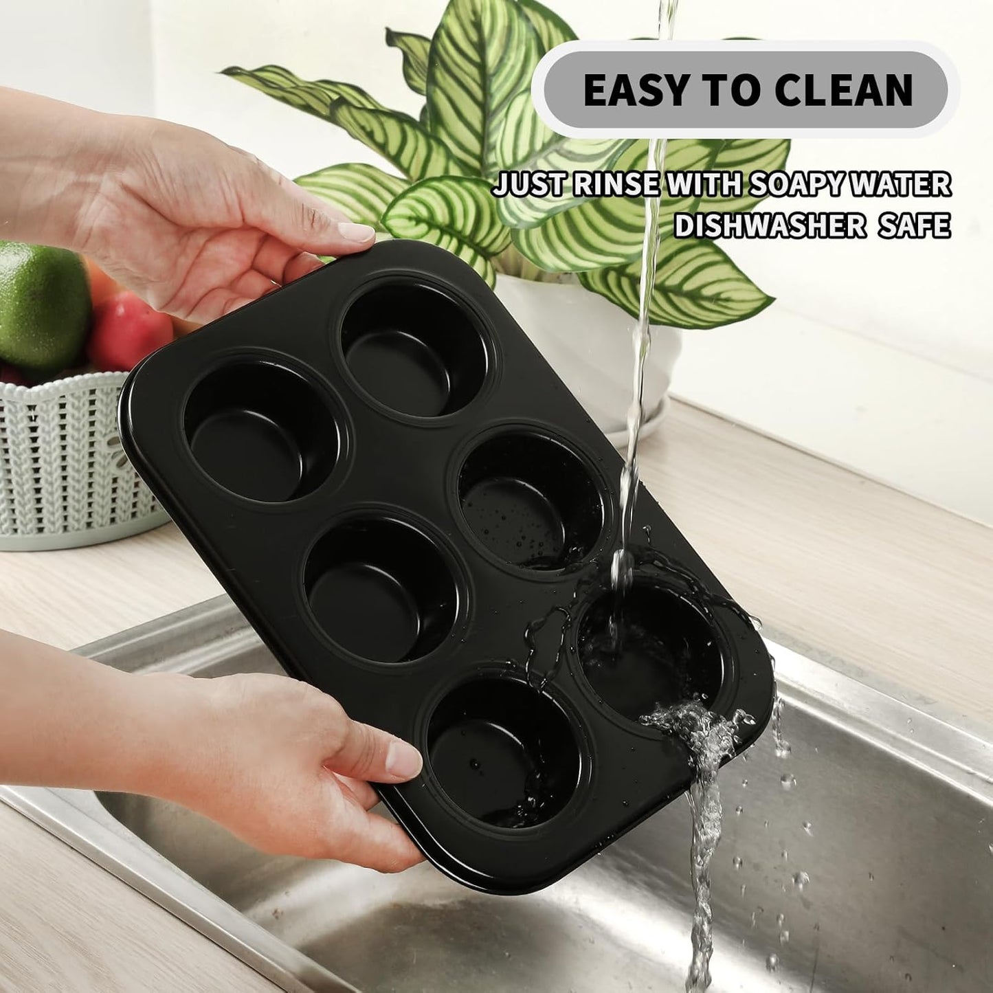 Muffin Baking Pan, Nonstick Premium Carbon Steel Muffin Pan for Baking, Cupcake Tin Cheesecake Pans