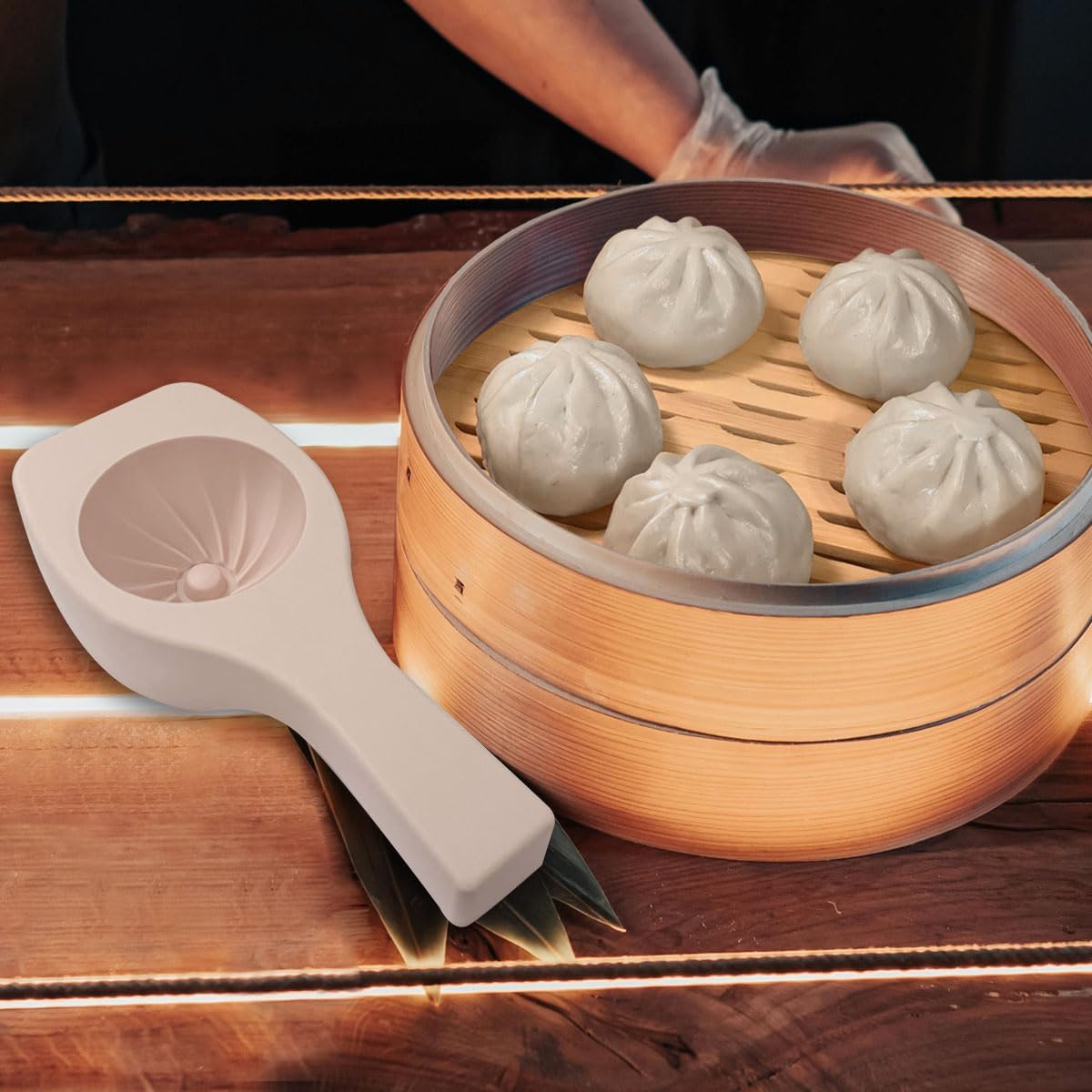 2Pcs DIY Steamed Bun Mold,Chinese Cake Cookie Stamp Baozii Maker for Home Kitchen Baking Cooking