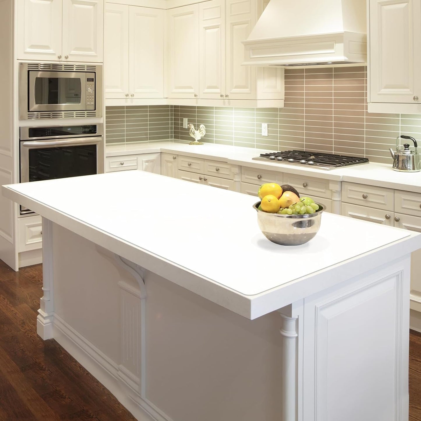 47.2"x23.6" Large Silicone Mat for Kitchen Counter, Heat Resistant Non-Slip Countertop Protector, Waterproof Silicone Craft Mat for Kitchen Island, Semitransparent