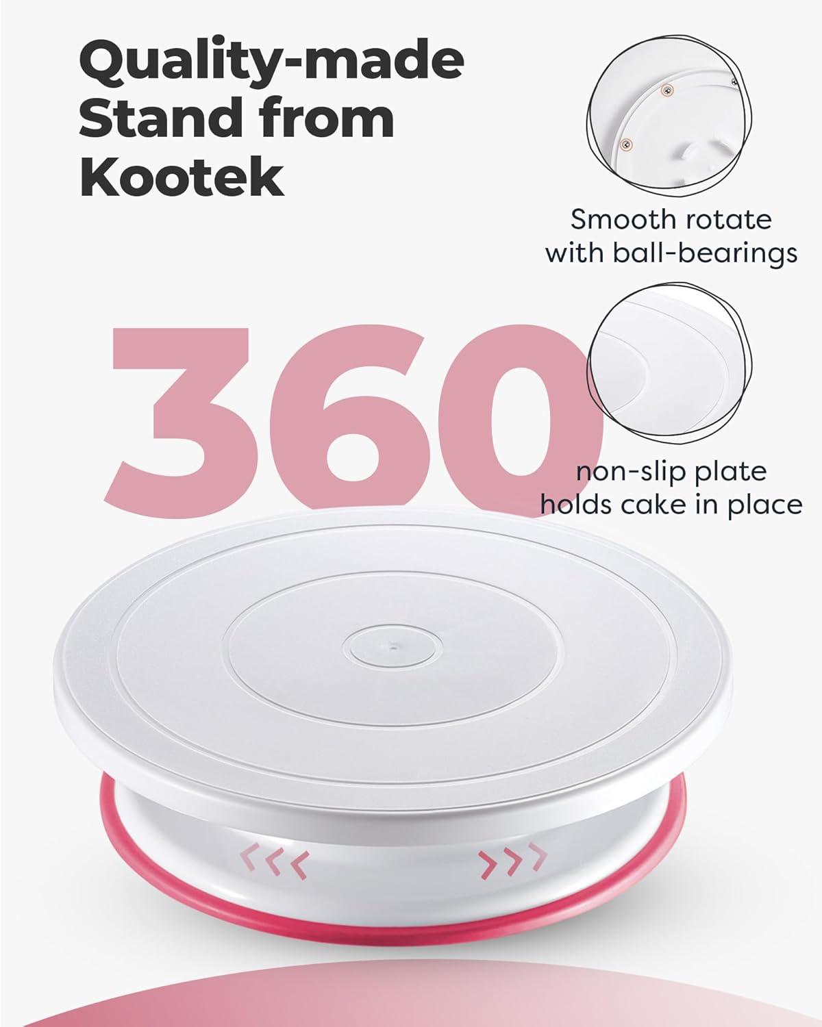 Kootek 71PCs Cake Decorating Kit, Baking Supplies Tools - Includes Cake Stand Turntable, 12 Icing Piping Tips, 2 Frosting Spatulas, 3 Scrapers, 50+2 Piping Bags, Coupler, Video Tutorial, Booklet