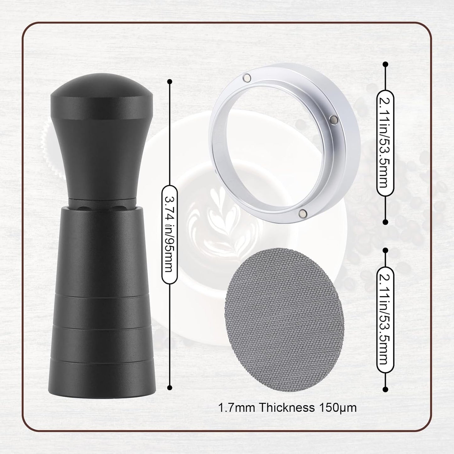 54mm WDT Tool Espresso Accessories Kit,GdHaHSP Dosing Funnel and Puck Screen Set,Espresso Stirrer Distribution Tool,Espresso Whisk for espresso tools