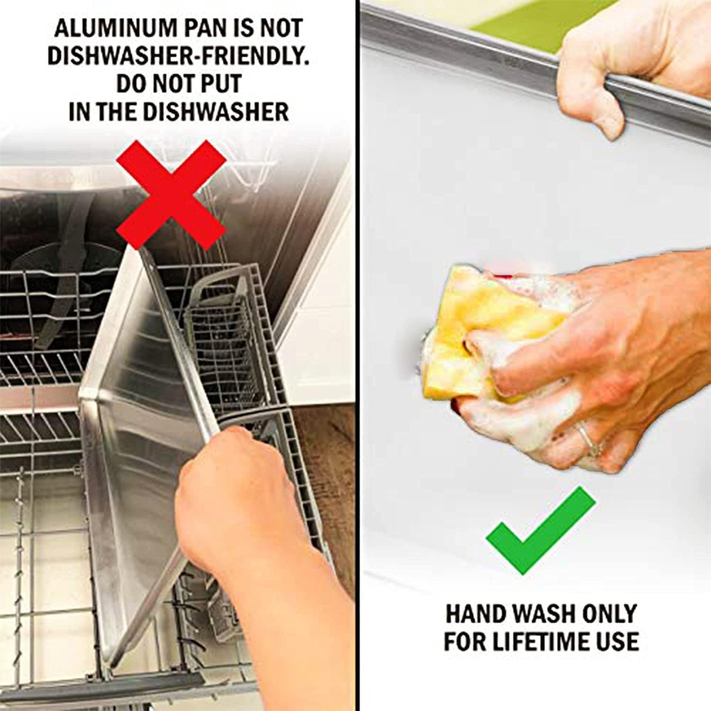 KITCHENATICS Premium Quality Half Sheet Size Baking Pans, Nonstick Cookie Sheets for Baking, Oven Safe Baking Sheet Pans, Heavy Duty 1/2 Commercial Baking Sheets for Oven - 13.1" x 17.9" IN, Set of 2