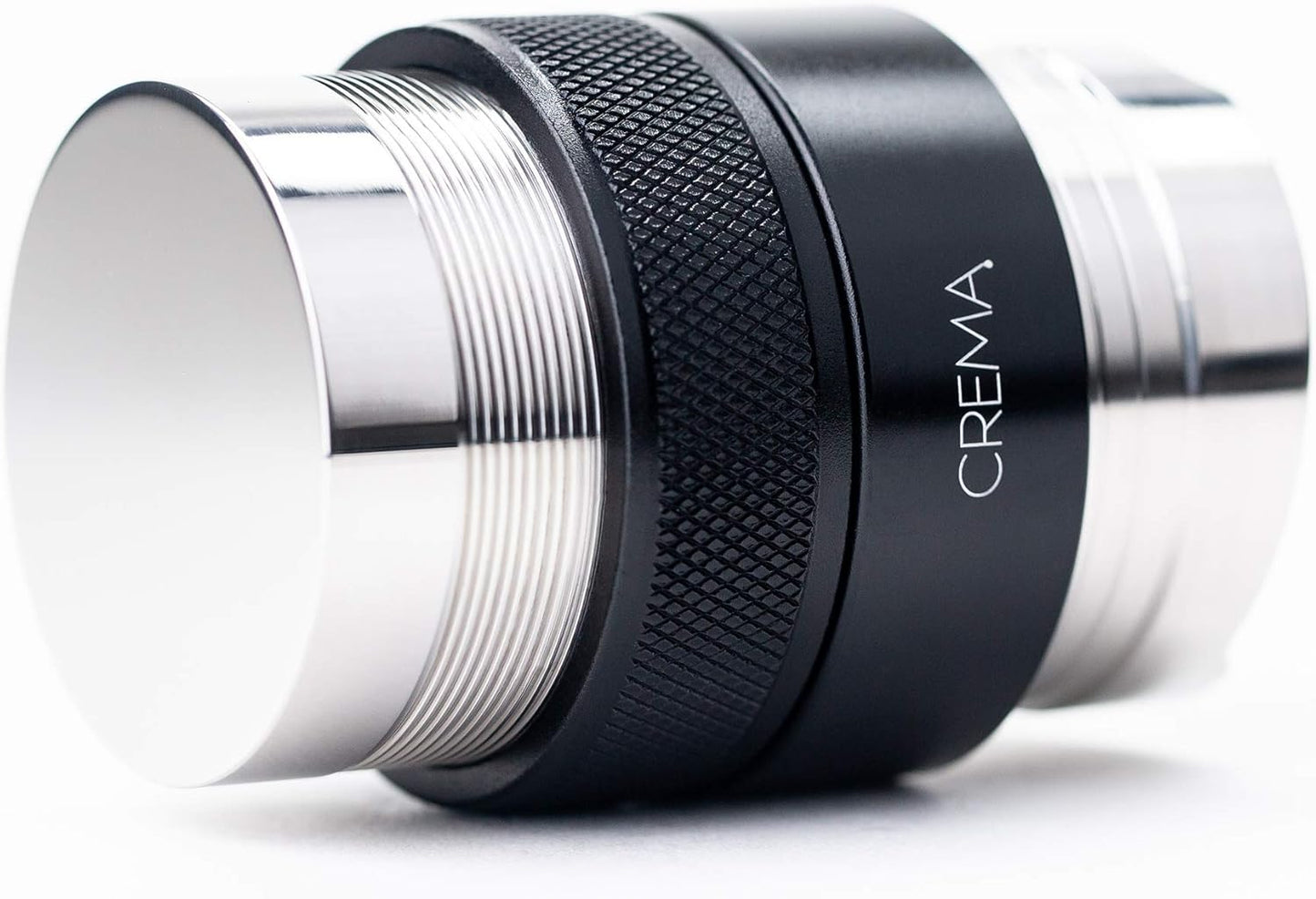 Crema Coffee Products 45.5mm Hand Tamper & Coffee Distributor V2 | Compatible with Flair Pro and Pro 2 | Double-Sided, Adjustable Depth Tool | Made with Durable 304 Stainless Steel | Black