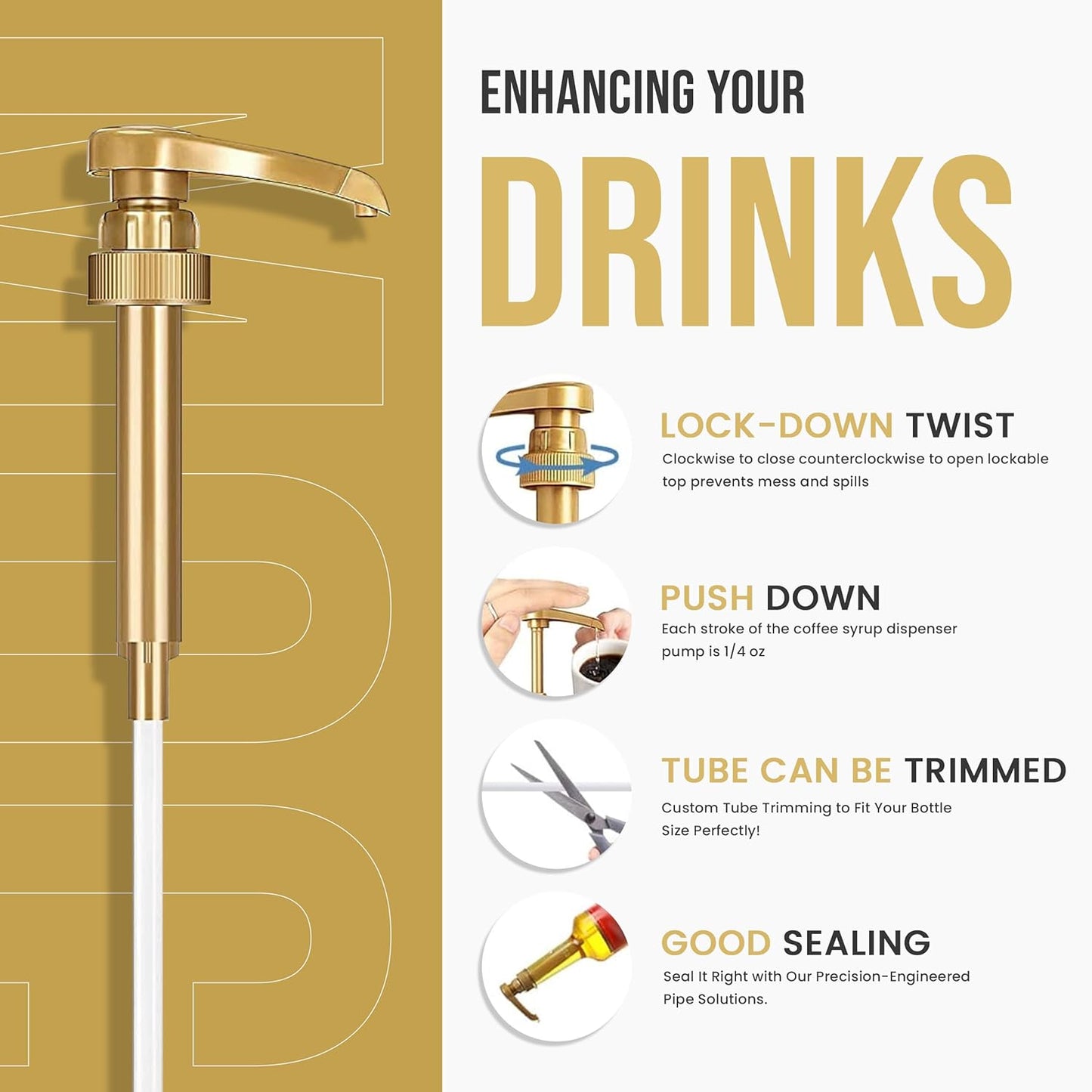 Jimoco® Syrup Pump Dispenser + Torani® Hazelnut Syrup, 25.4 oz - Coffee Syrup Pump & Flavoring Bundle