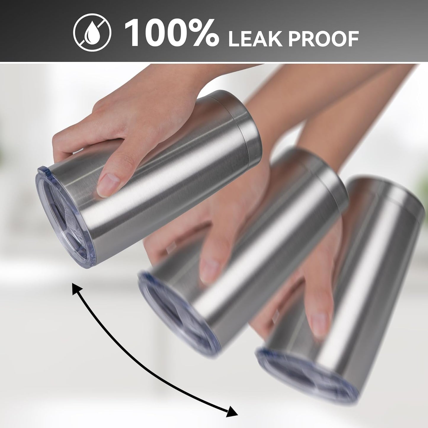 20 oz Tumbler Stainless Steel Tumblers Bulk with Lid Double Wall Insulated Coffee Tumbler Cups for Hot & Cold Drinks Powder Coated Travel Coffee Tumbler Mug Metal (Stainless Steel, 6 pack)