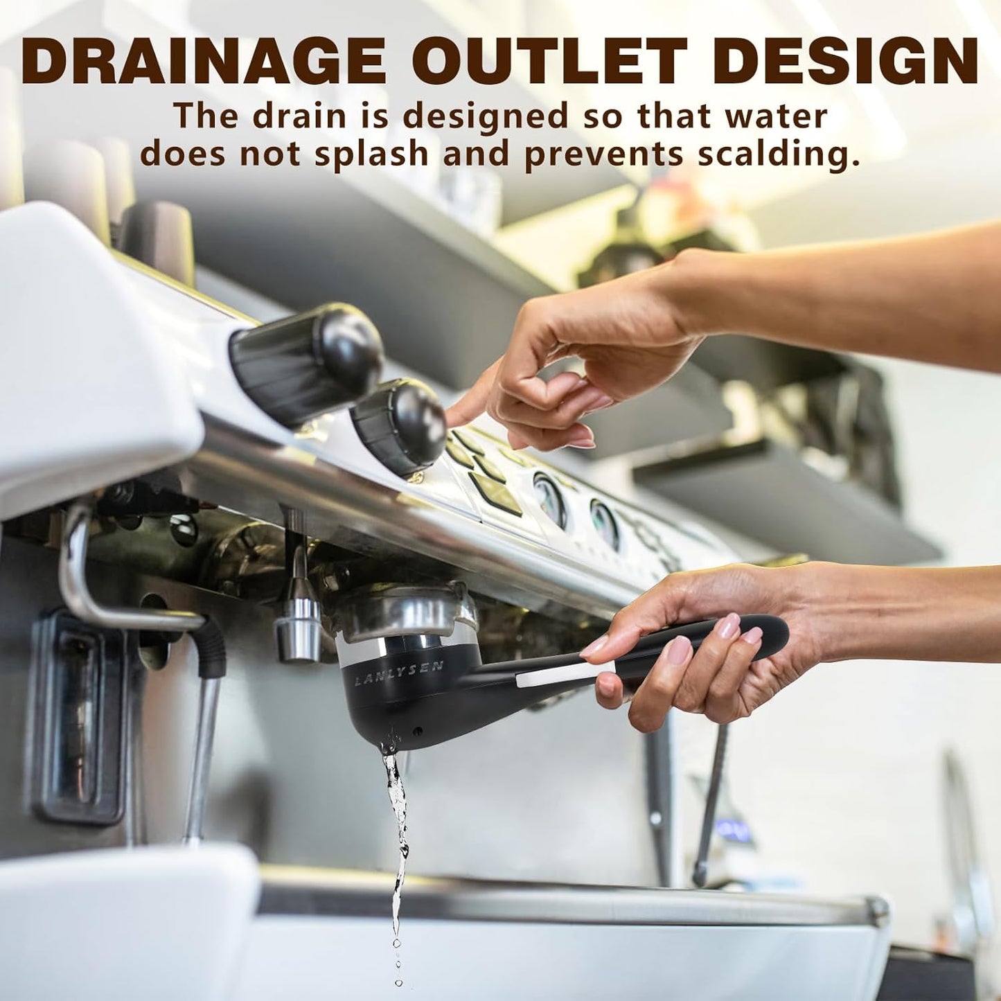 Espresso Coffee Machine Cleaning Brush, 360° Cleaning Push-Up Coffee Maker Brush, Espresso Machine Brush Coffee Cleaning Tool Compatible with 54mm Breville Machines Barista, Home, Kitchen